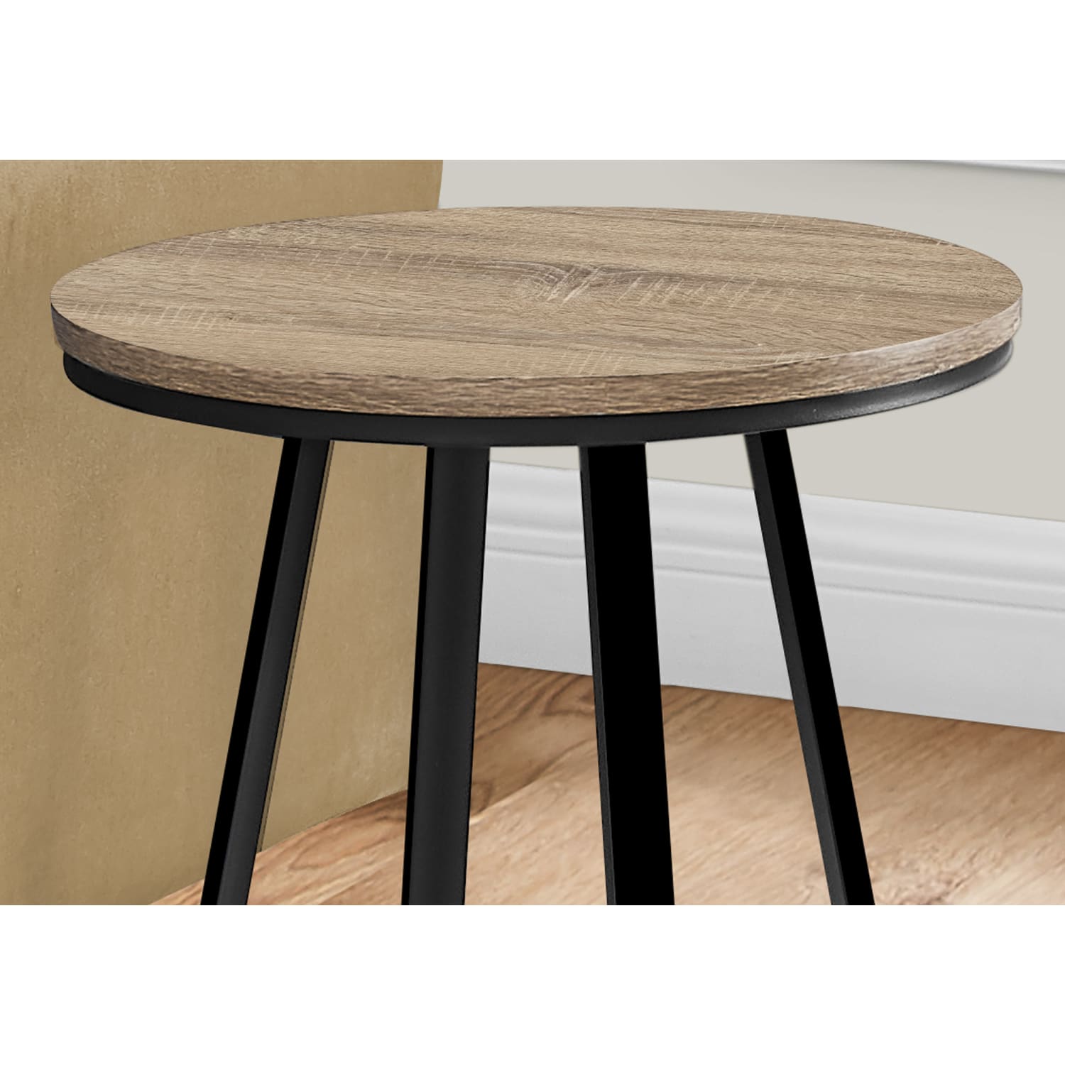 Monarch Specialties Mia Accent Table, 21-3/4inH x 15-3/4inW x 15-3/4inD, Black/Dark Taupe - Image 4
