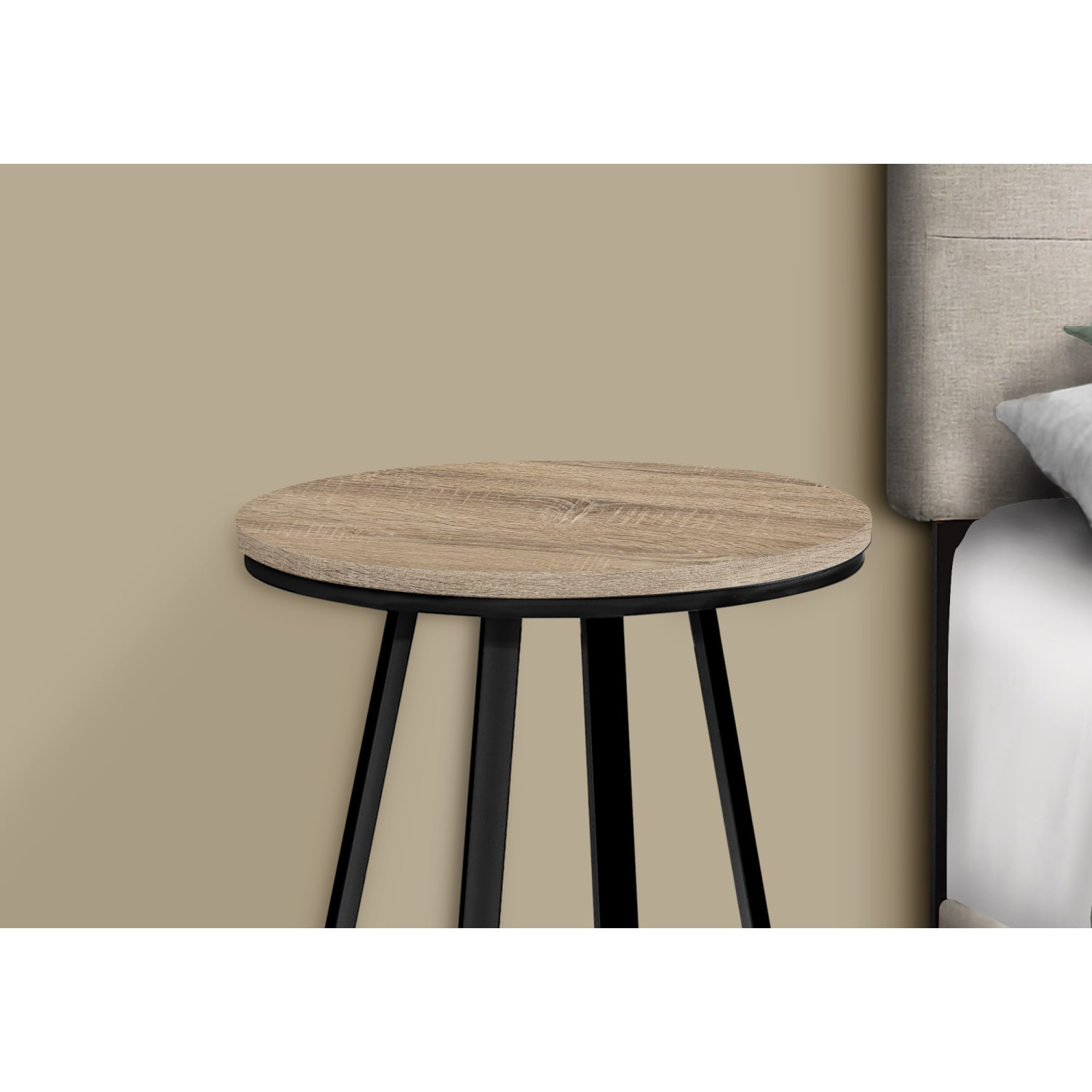 Monarch Specialties Mia Accent Table, 21-3/4inH x 15-3/4inW x 15-3/4inD, Black/Dark Taupe - Image 5