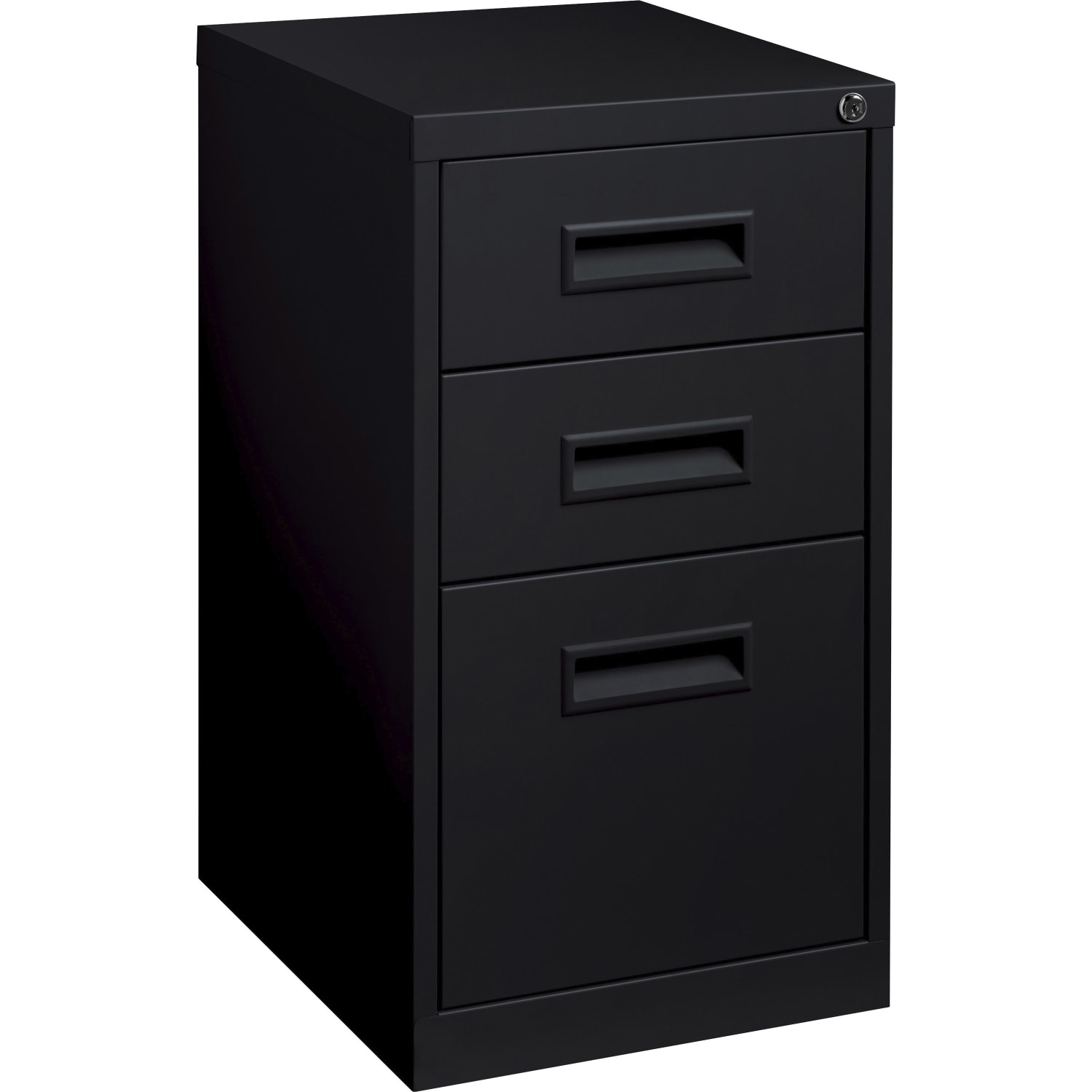 Lorell 19inD Vertical 3-Drawer Mobile Pedestal File Cabinet, Black - Image 3