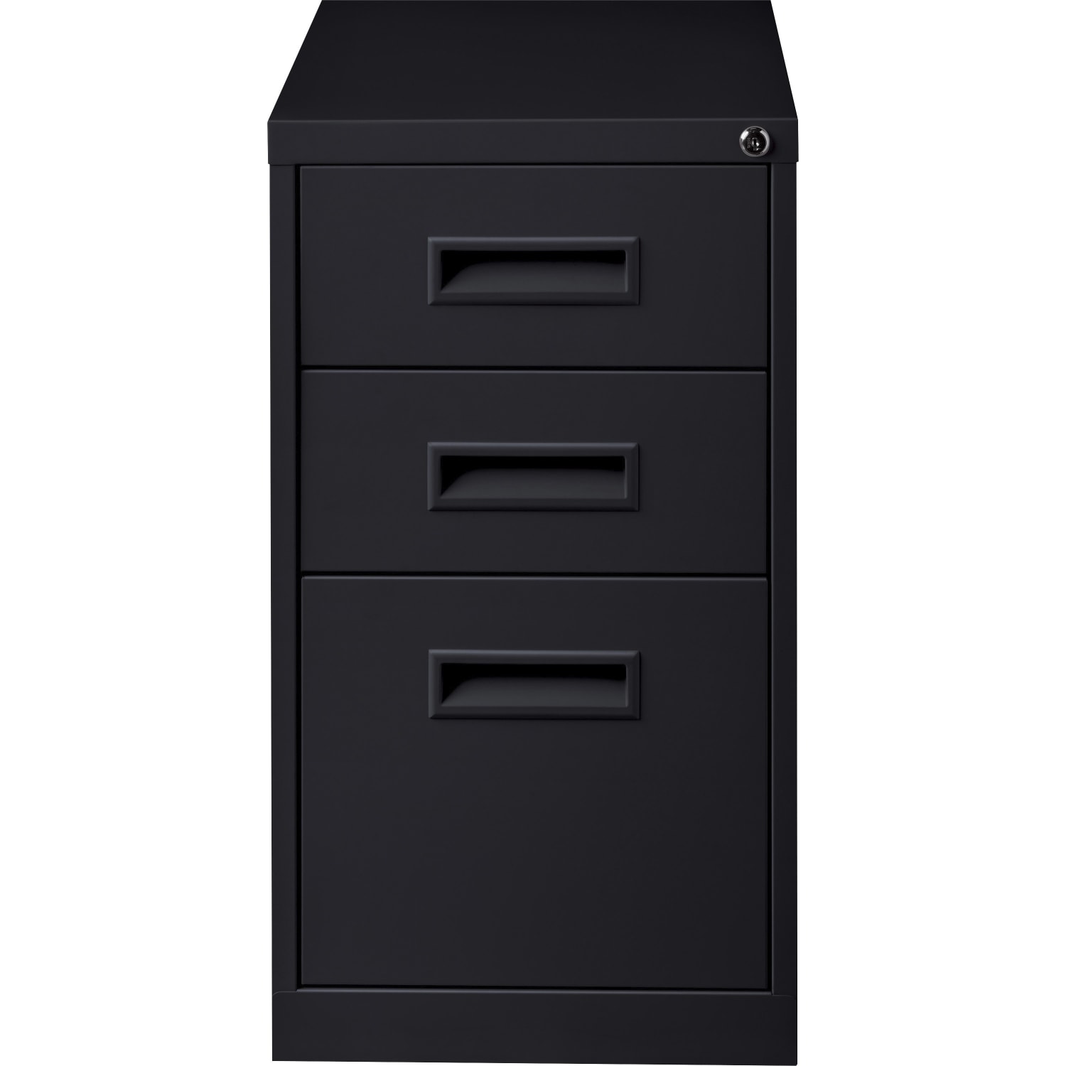 Lorell 19inD Vertical 3-Drawer Mobile Pedestal File Cabinet, Black - Image 4