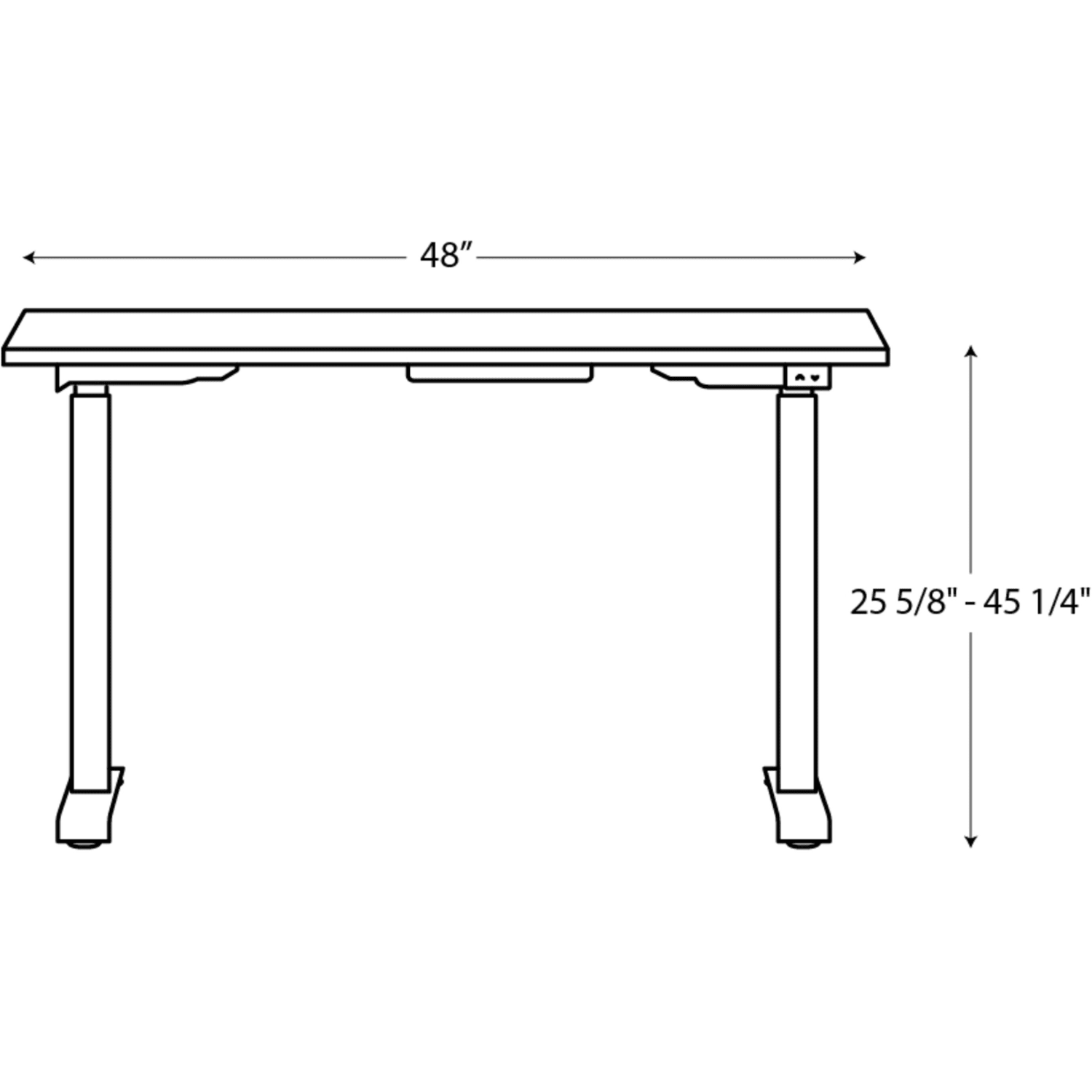 HON Coze Worksurface With Coordinate Height-Adjustable Base, 48inW, Natural Recon/Black - Image 3