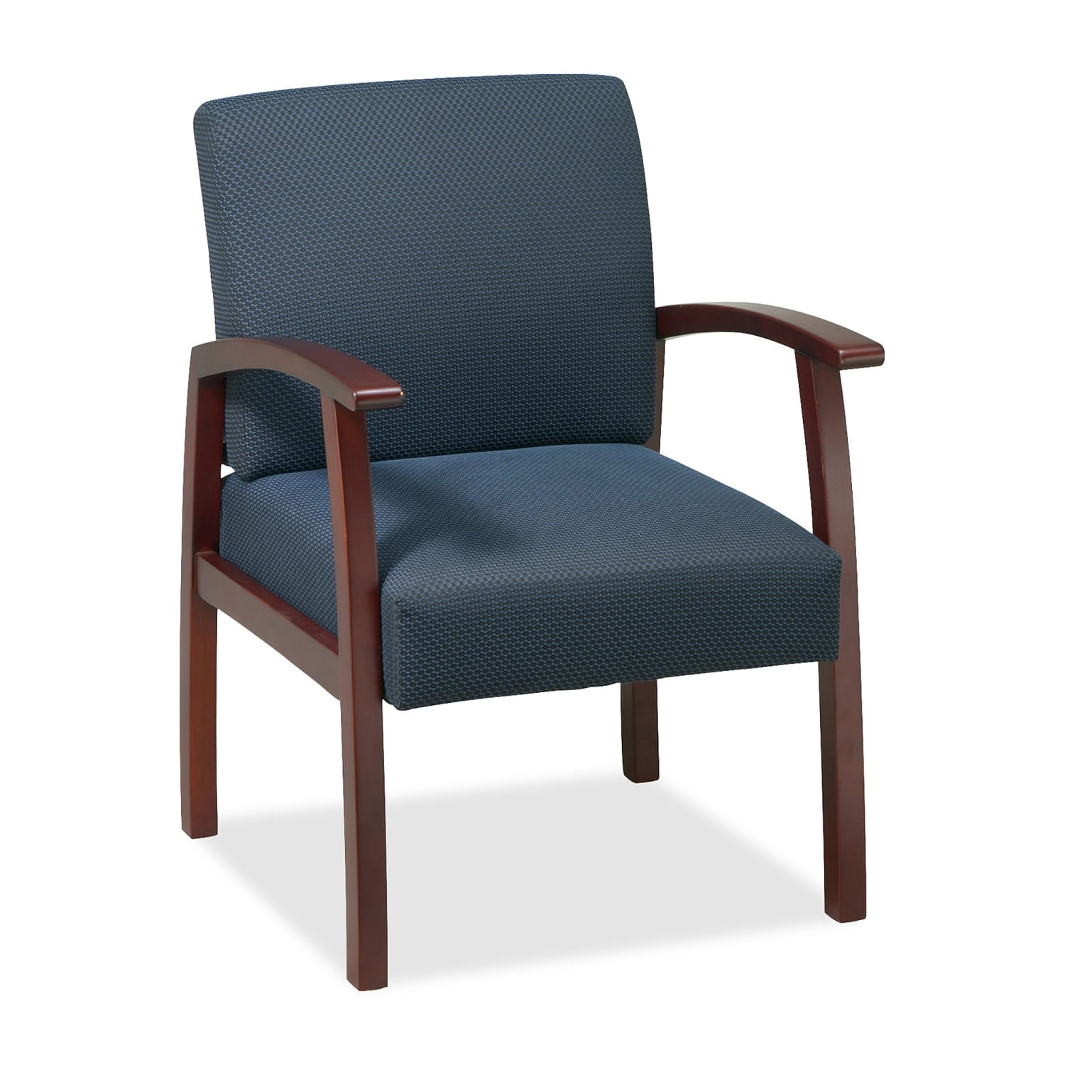 Lorell Wood Guest Chair Midnight Blue FabricCherry Frame PopularChairscom