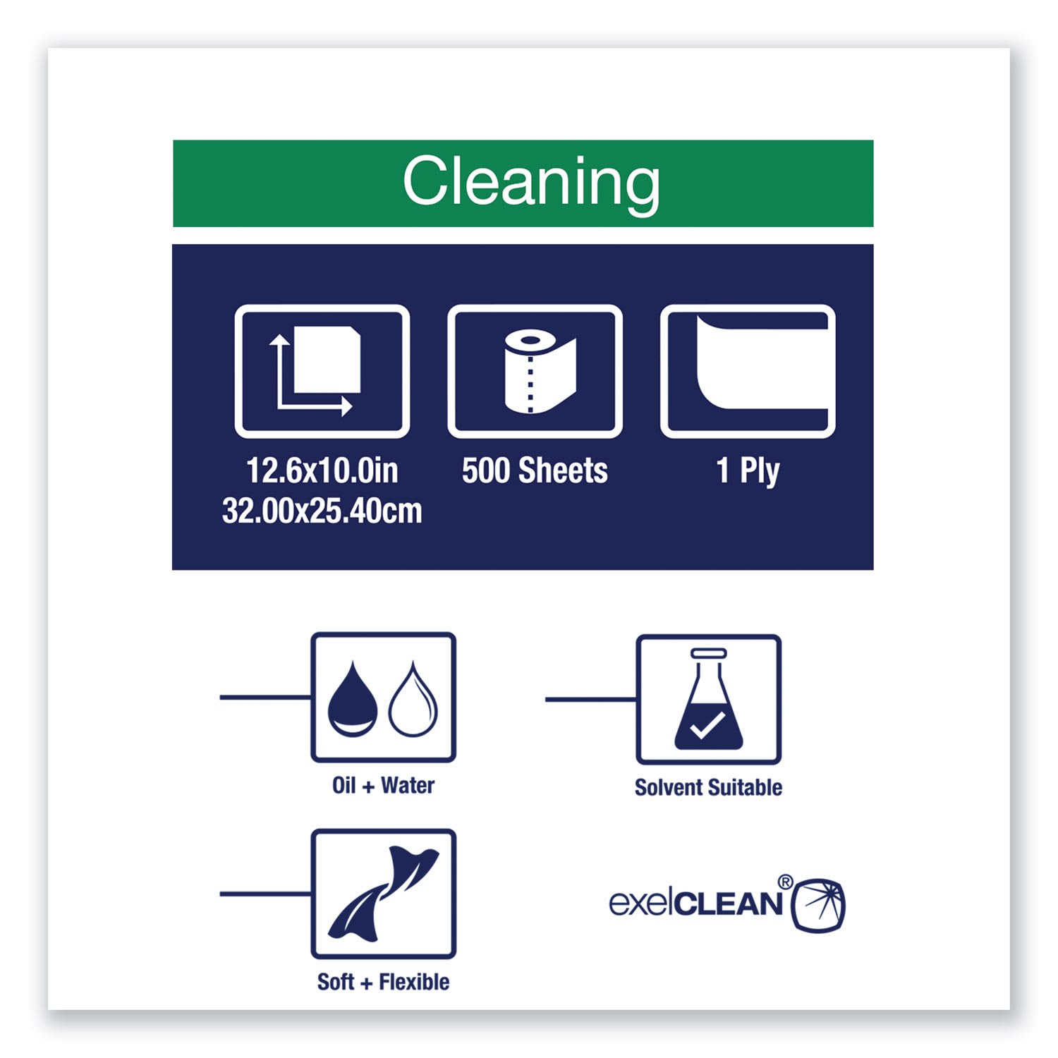 Tork Industrial Cleaning Cloths, 1-Ply, 12.6 x 10, Gray, 500 Wipes/Roll - Image 5
