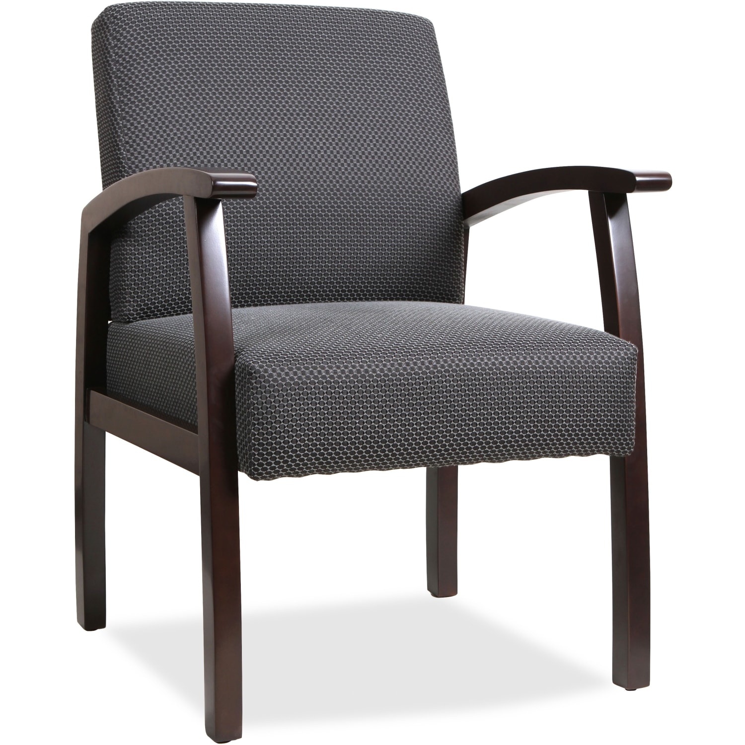 Lorell Wood Guest Chair, Charcoal Fabric/Espresso Frame - Image 3