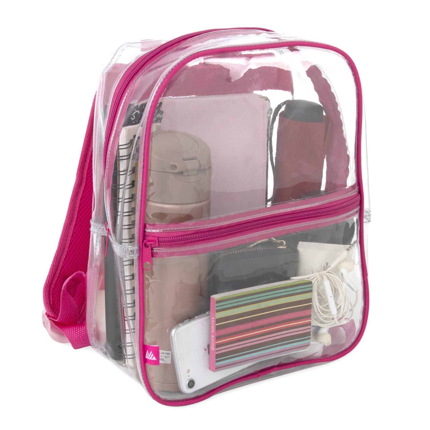 Trailmaker Mini Stadium Approved Backpack, 12inH x 10inW x 4inD, Clear/Pink - Image 4