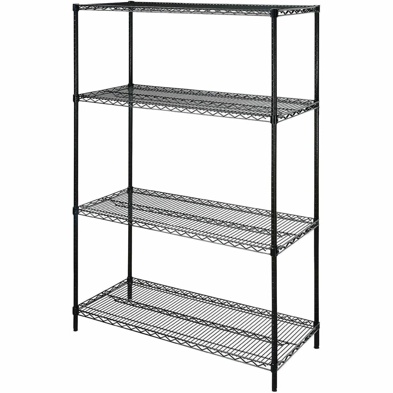 Lorell Industrial Wire Shelving Starter Unit, 48inW x 24inD, Black - Image 3