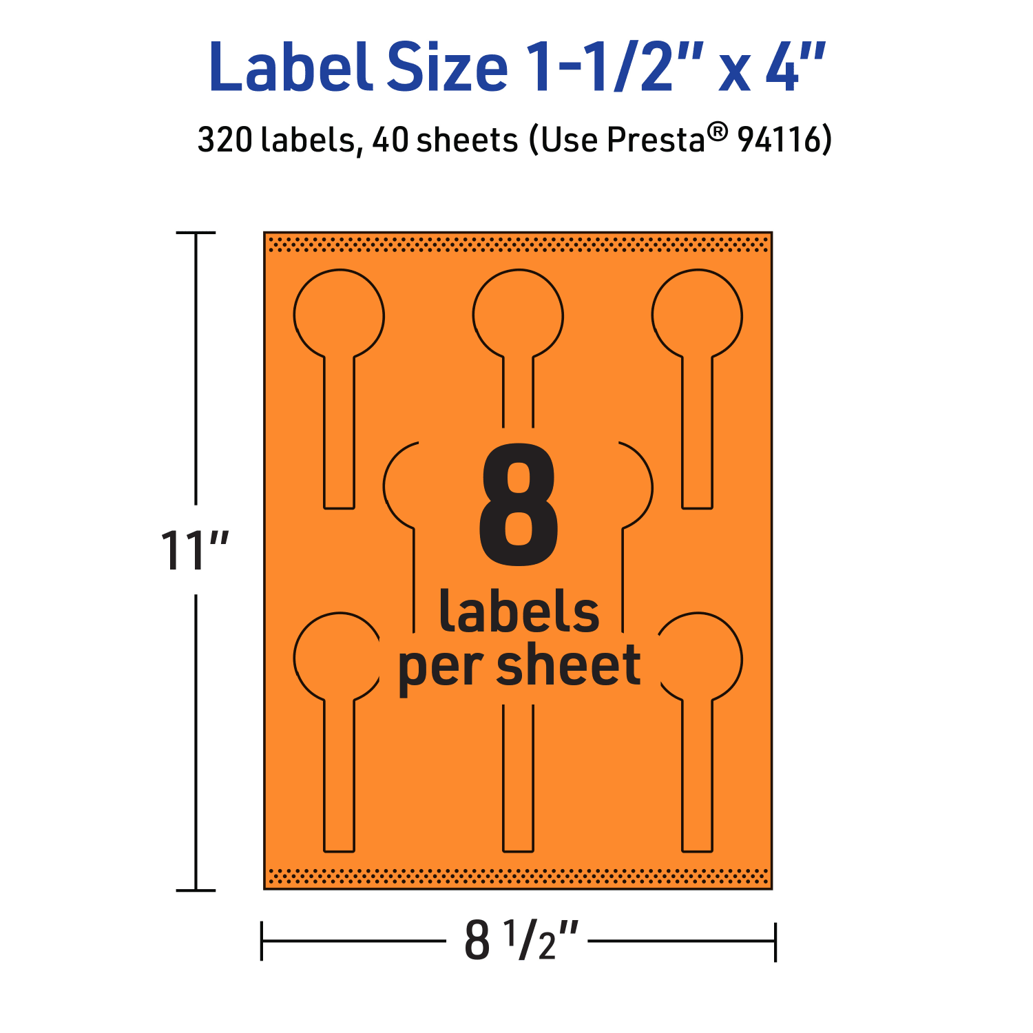 Avery Print-To-The-Edge Labels With Sure Feed Technology, 94116-BOP40, Lollipop, 1-1/2in x 4in, Matte Bright Orange, Pack of 320 - Image 6