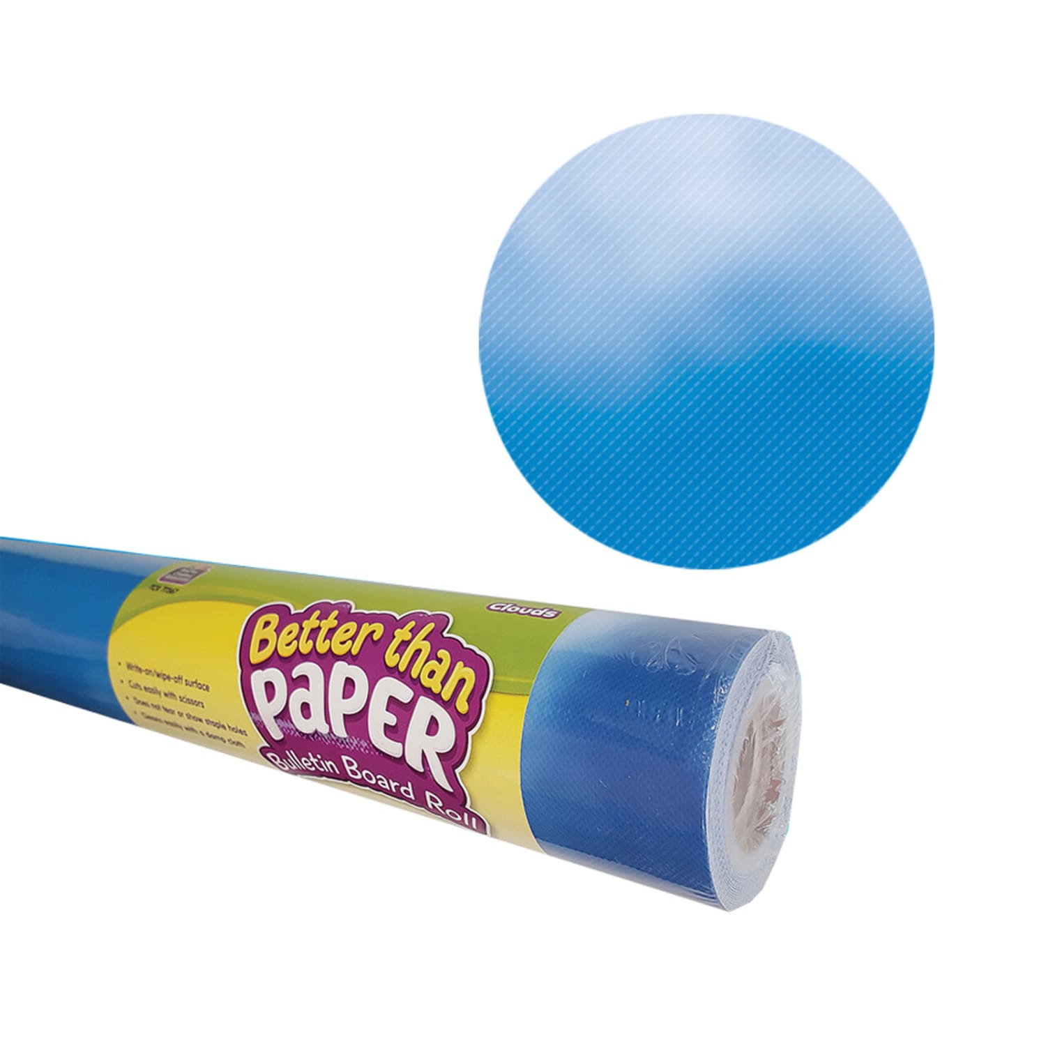 Teacher Created Resources Better Than Paper Bulletin Board Paper Rolls, 4ft x 12ft, Clouds, Pack Of 4 Rolls - Image 3