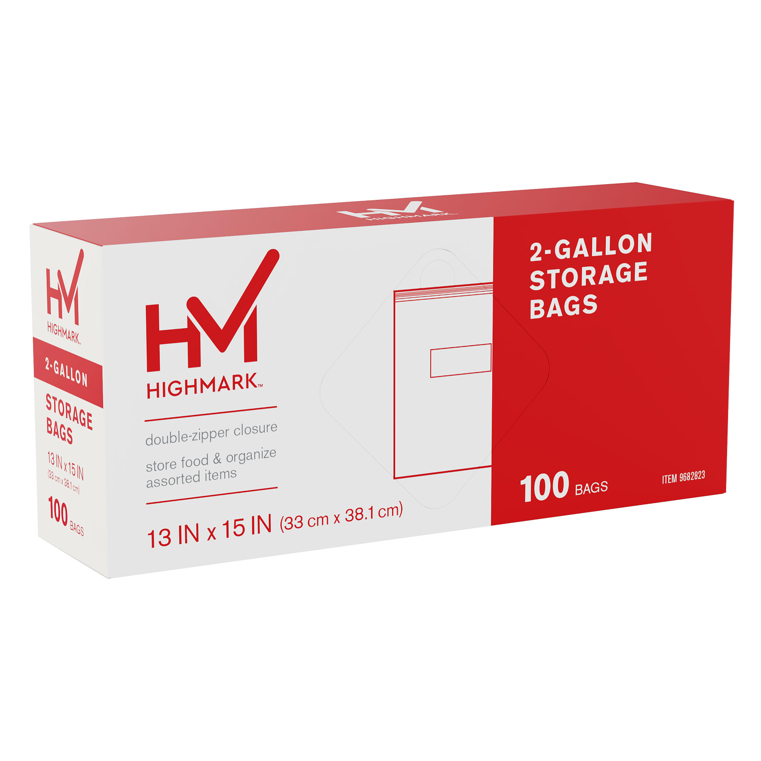 Highmark Plastic Storage Bags, 2-Gallon Size, Clear, Pack Of 100 Bags - Image 4