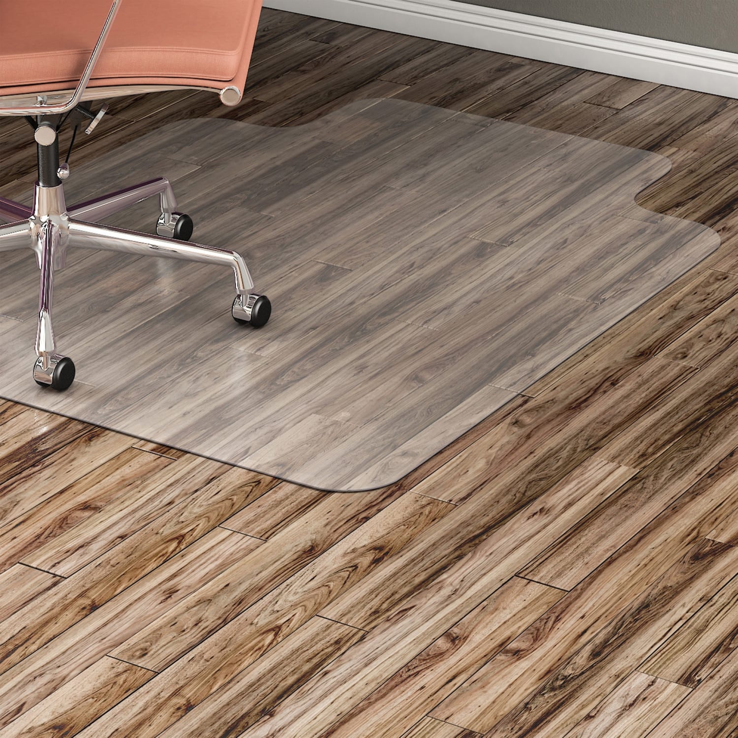 Lorell Hard Floor Straight Edge Chair Mat, 46in x 60in, Wide Lip - Image 3