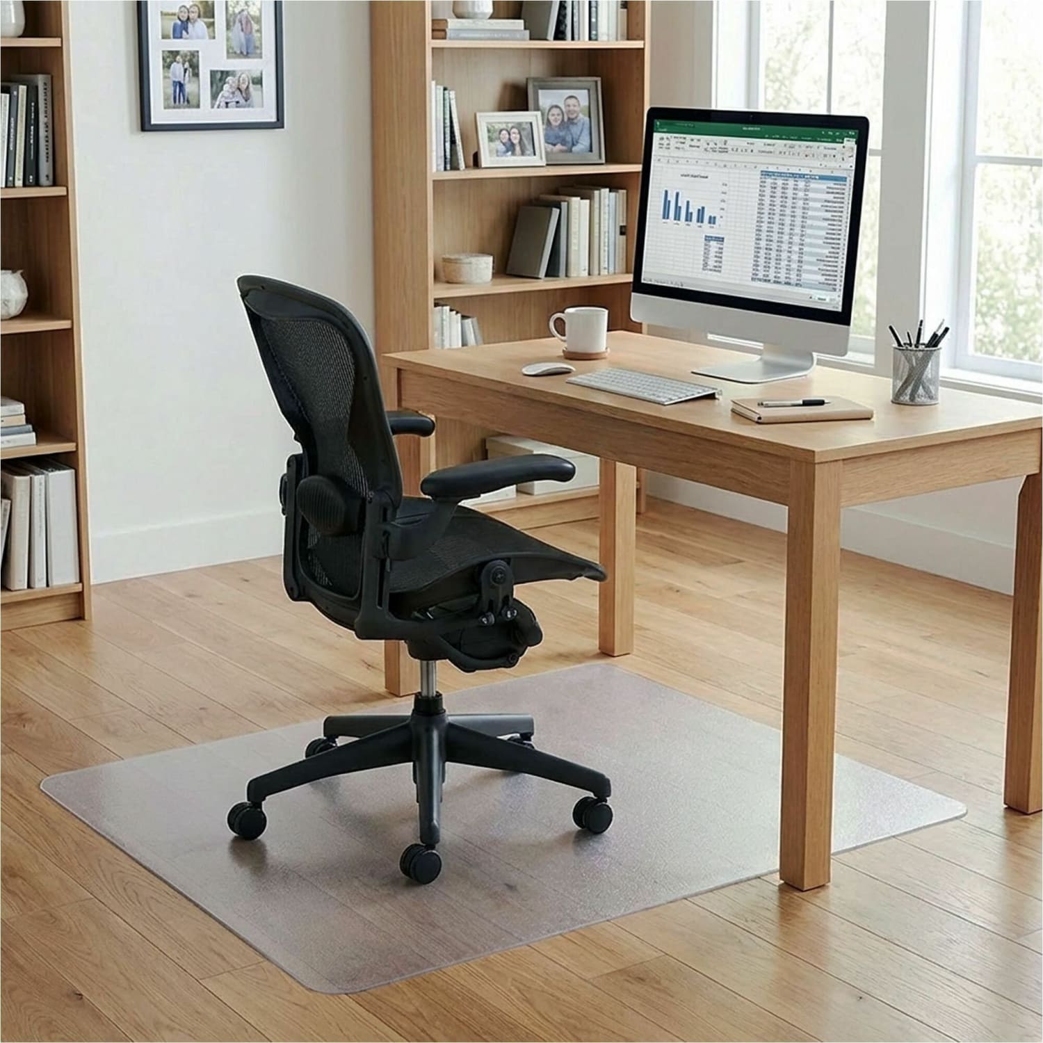 Lorell Hard Floor Straight Edge Chair Mat, 46in x 60in - Image 3
