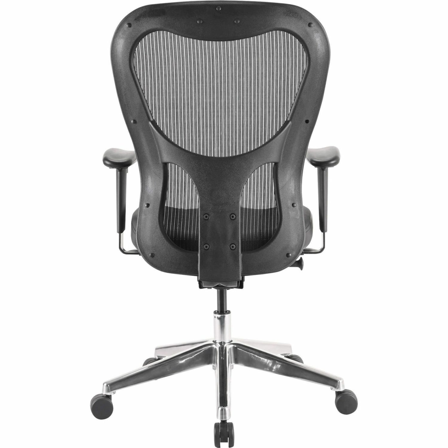 Lorell Executive Ergonomic Bonded Leather/Mesh Mid-Back Chair, Black - Image 6