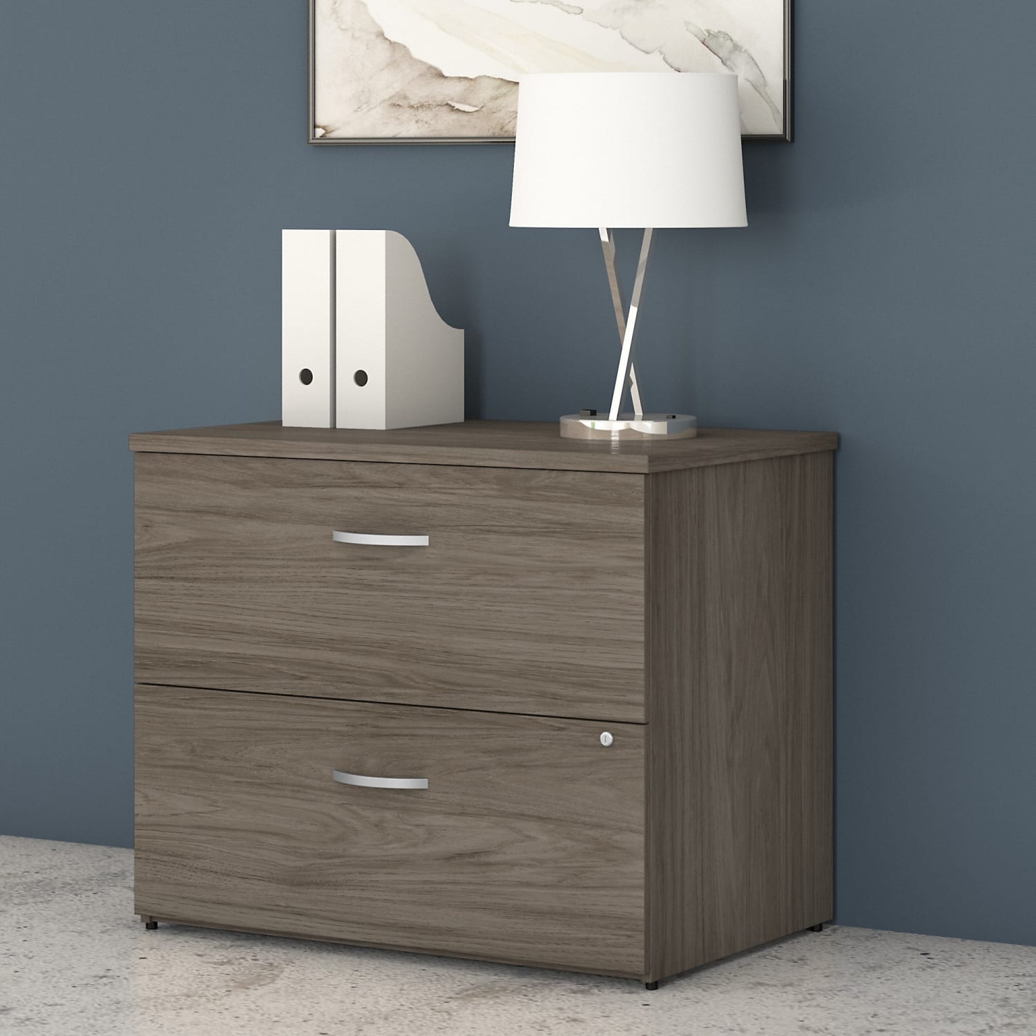 Bush Business Furniture Studio C 35-2/3inW x 23-1/3inD 2-Drawer Lateral File Cabinet, Modern Hickory, Standard Delivery - Image 3