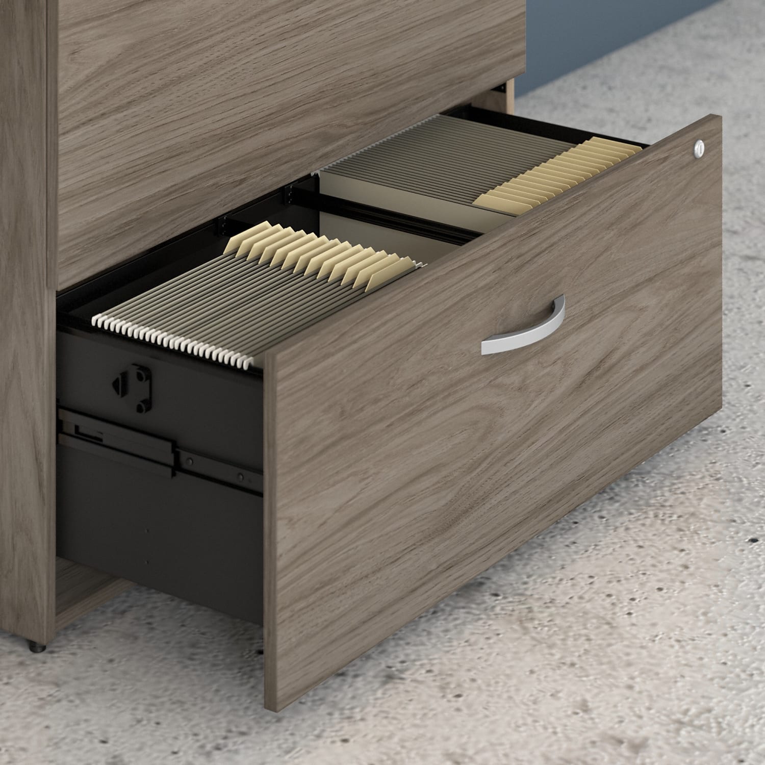 Bush Business Furniture Studio C 35-2/3inW x 23-1/3inD 2-Drawer Lateral File Cabinet, Modern Hickory, Standard Delivery - Image 6