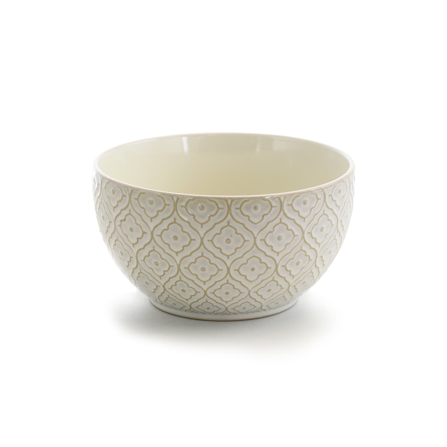 Elama 16-Piece Stoneware Dinnerware Set, White Lily - Image 6