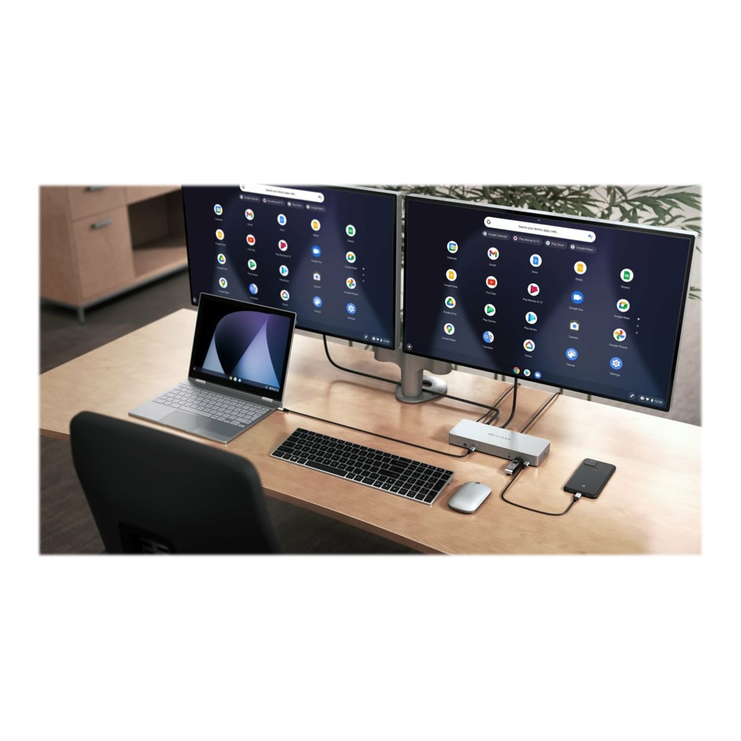 HyperDrive 14 Port USB C Docking Station, 1 1/8inH x 8 5/16inW x 3 3/16inD, Gray, HD GD1000 - Image 3