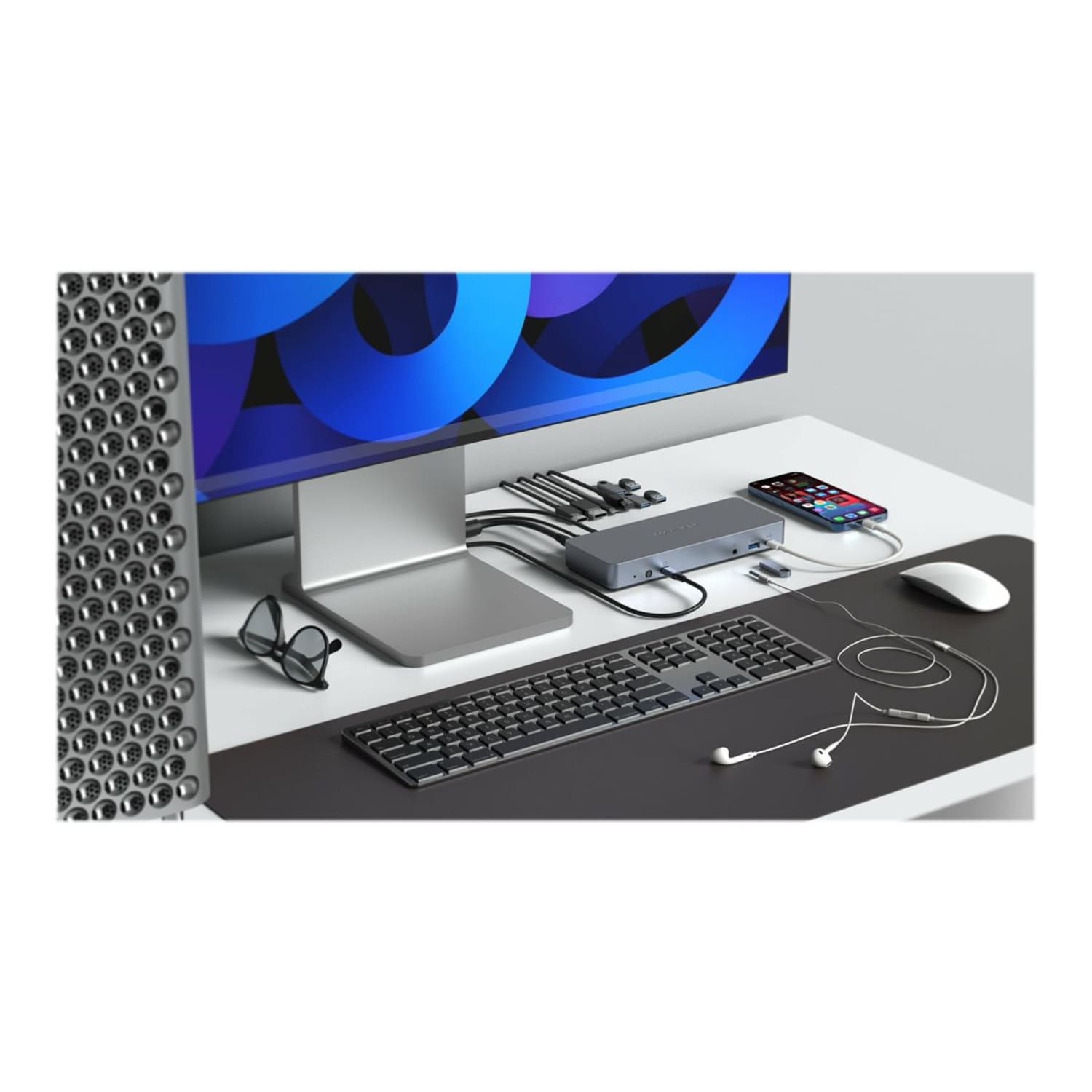 HyperDrive 14 Port USB C Docking Station, 1 1/8inH x 8 5/16inW x 3 3/16inD, Gray, HD GD1000 - Image 4
