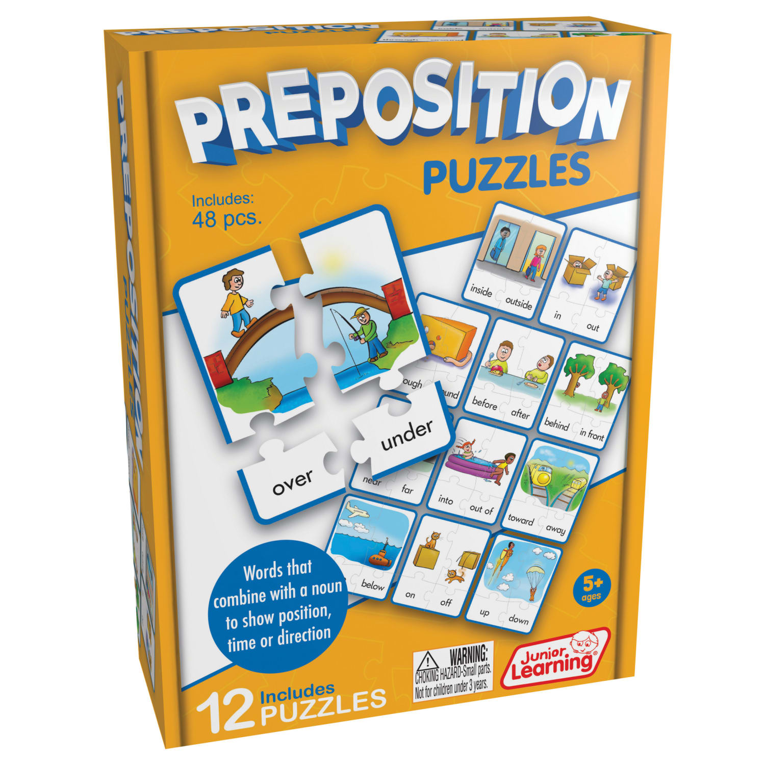 Junior Learning Prepositions Puzzles, Set Of 12 Puzzles, Pack Of 3 Sets - Image 3