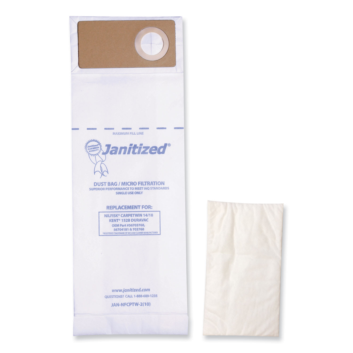 Janitized Vacuum Filter Bags Designed to Fit Advance Spectrum CarpetMaster, 100/Carton - Image 3