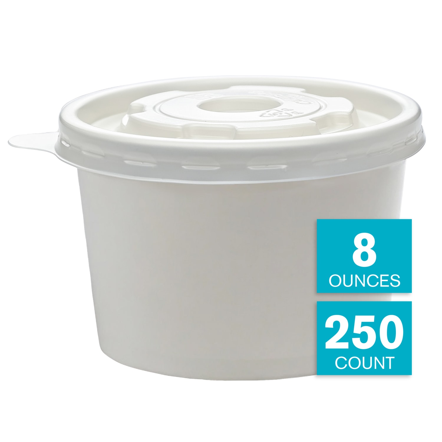 Highmark Paper Soup Cups With Lids, 8 oz, White, Case Of 250 - Image 4