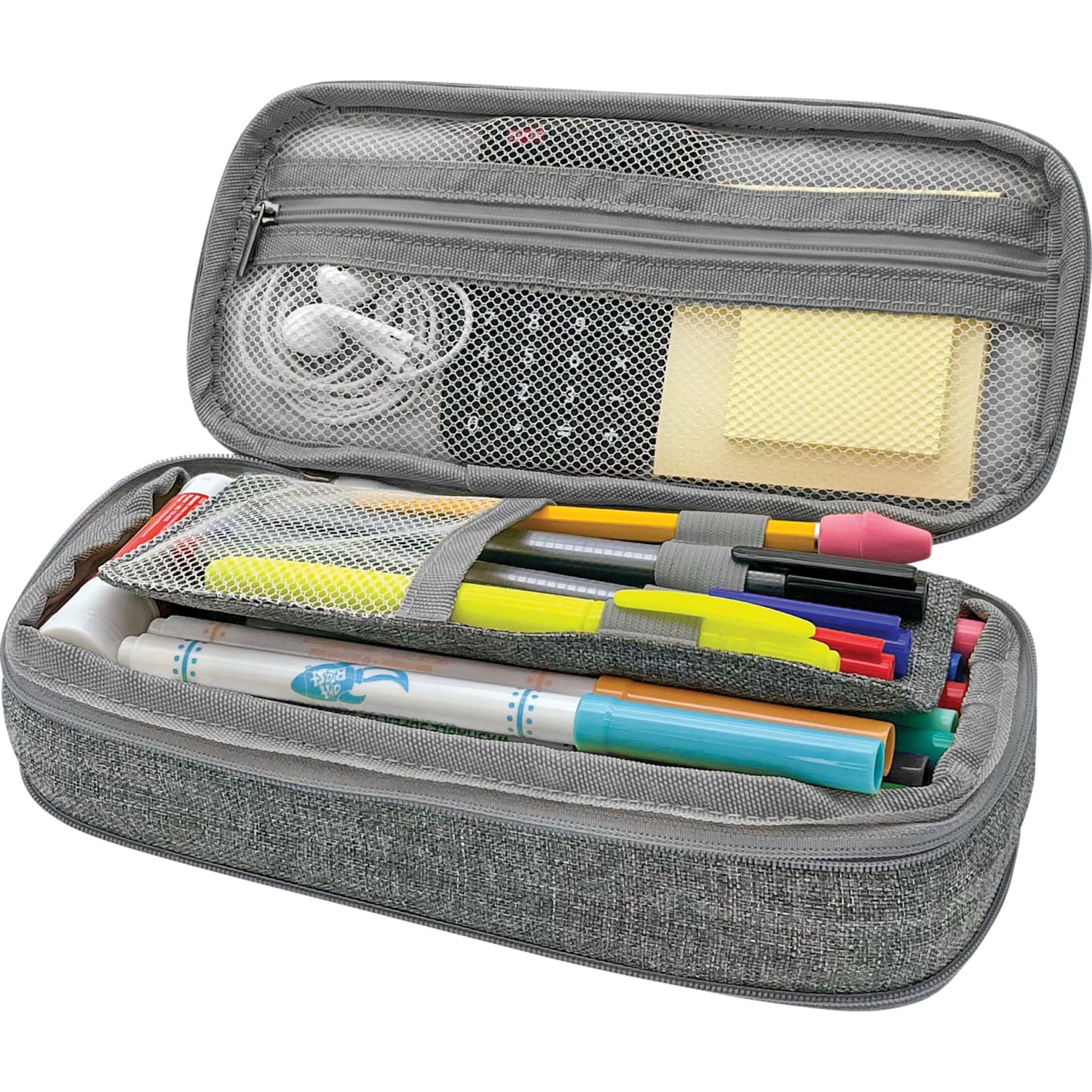 Teacher Created Resources Pencil Cases, 2-1/2inH x 4-1/4inW x 9inD, Gray, Pack Of 3 Cases - Image 5