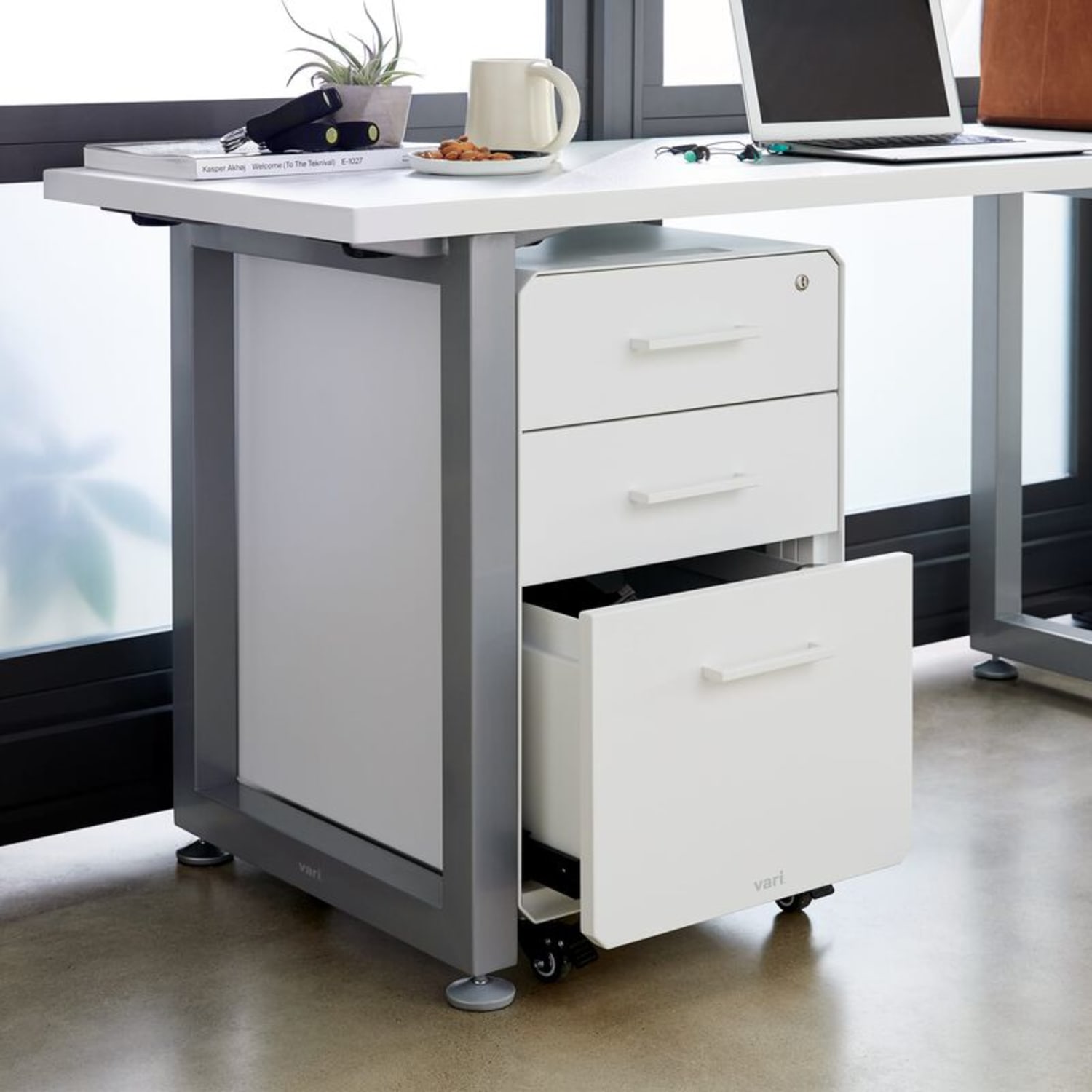 VARIDESK 15-3/4inW x 20-11/16inD Lateral 3-Drawer Mobile File Cabinet, White - Image 4