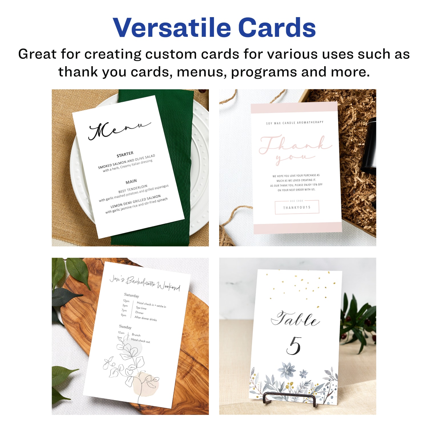 Avery Printable Postcards With Sure Feed Technology, 95281-MWC50, Rectangle, 6in x 9in, Matte White, Pack Of 50 - Image 3