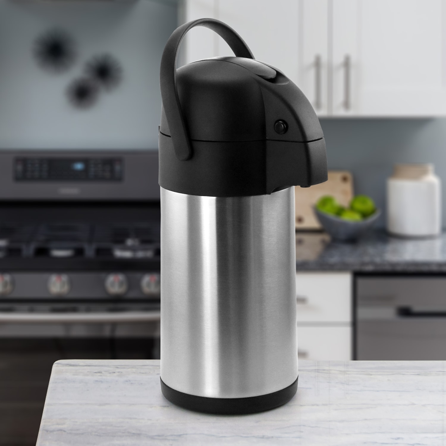MegaChef 3 Quart Stainless Steel Airpot, Hot Water Dispenser for Coffee and Tea - Image 3