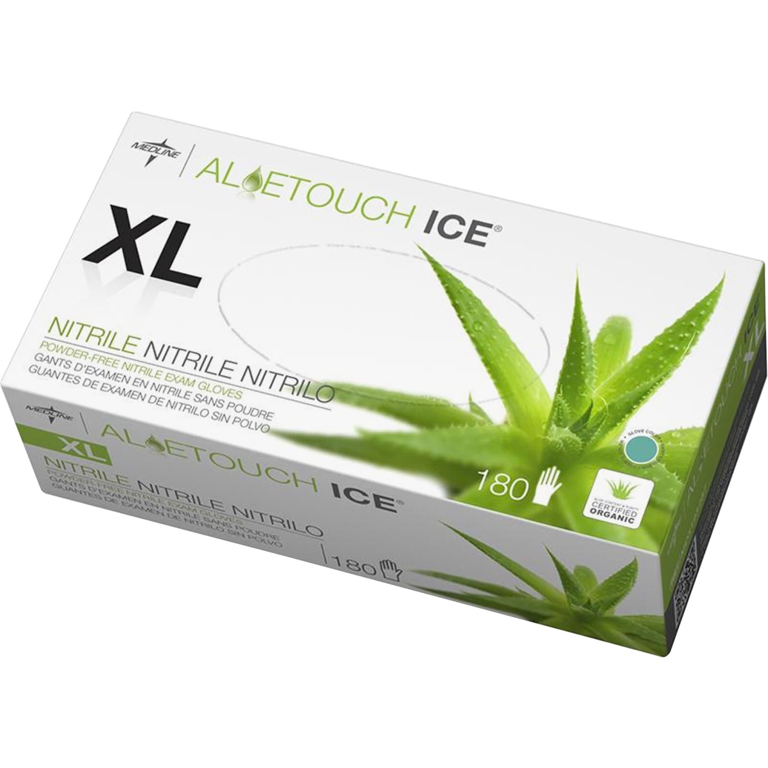Medline AloeTouch Ice Nitrile Gloves, X-Large, Clear, Box Of 180 - Image 3