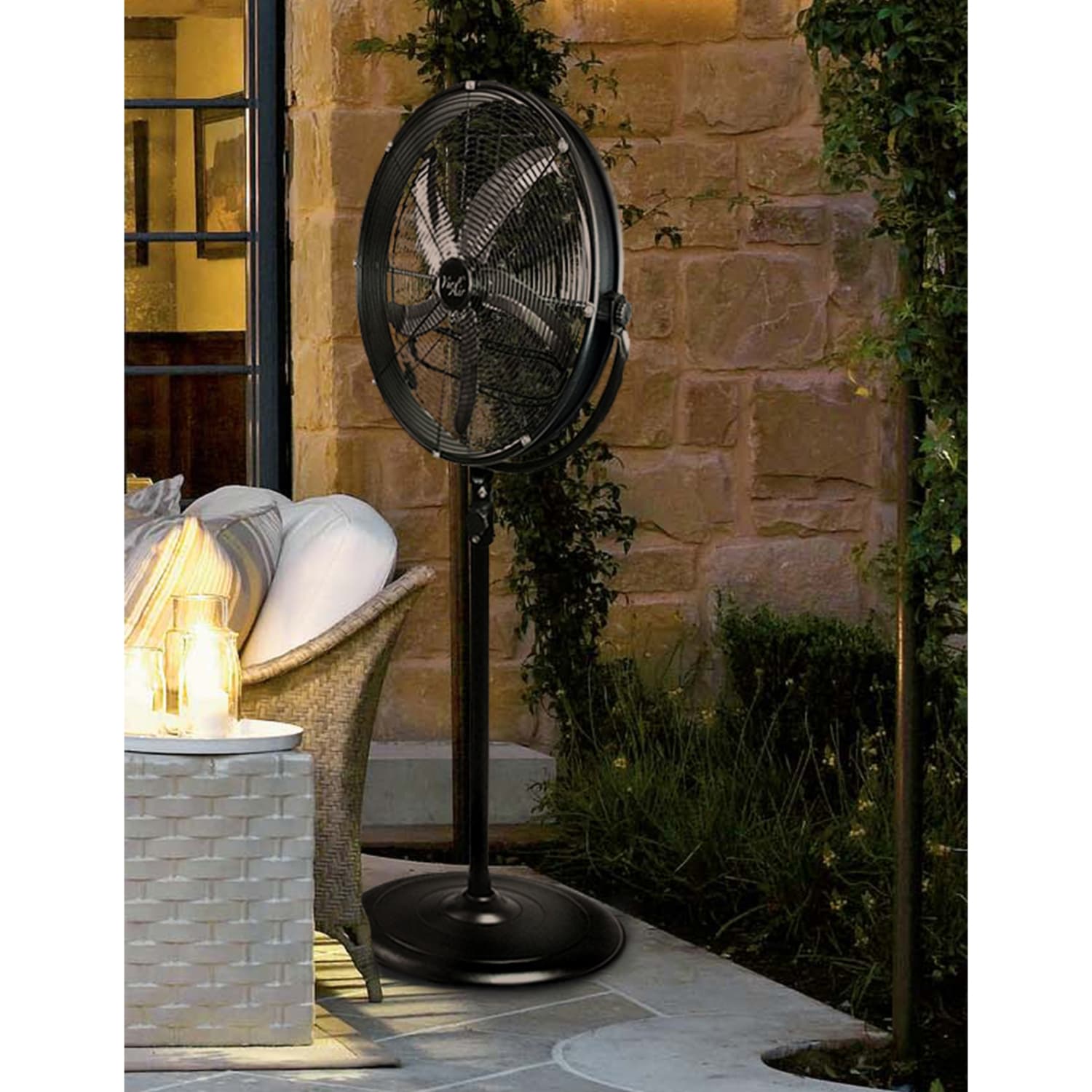 Vie Air 20in 3-Speed High-Velocity Pedestal Drum Fan, 53inH x 25inW x 19inD, Black - Image 6