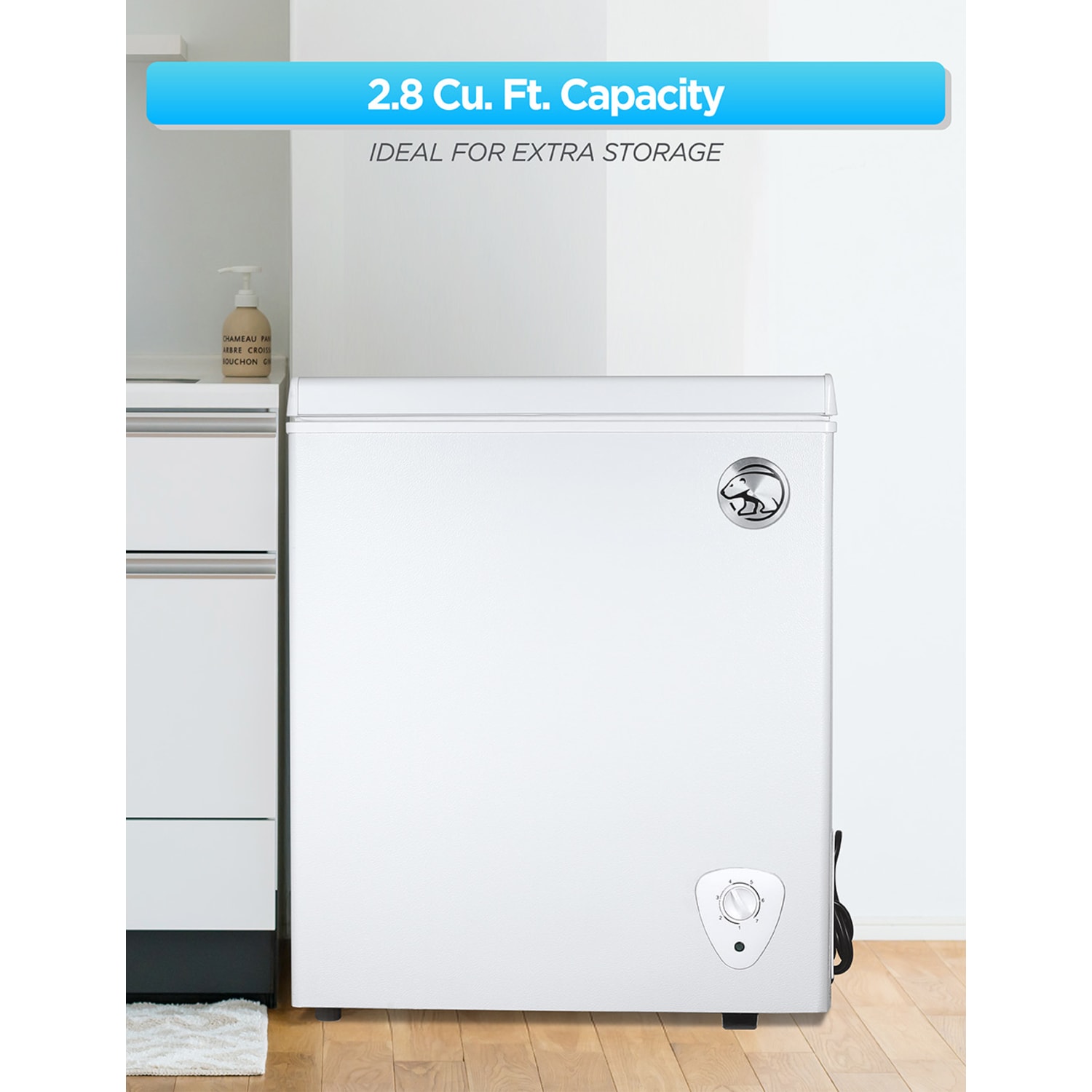Commercial Cool Compact Chest Freezer, 2.8 Cu. Ft., White - Image 3