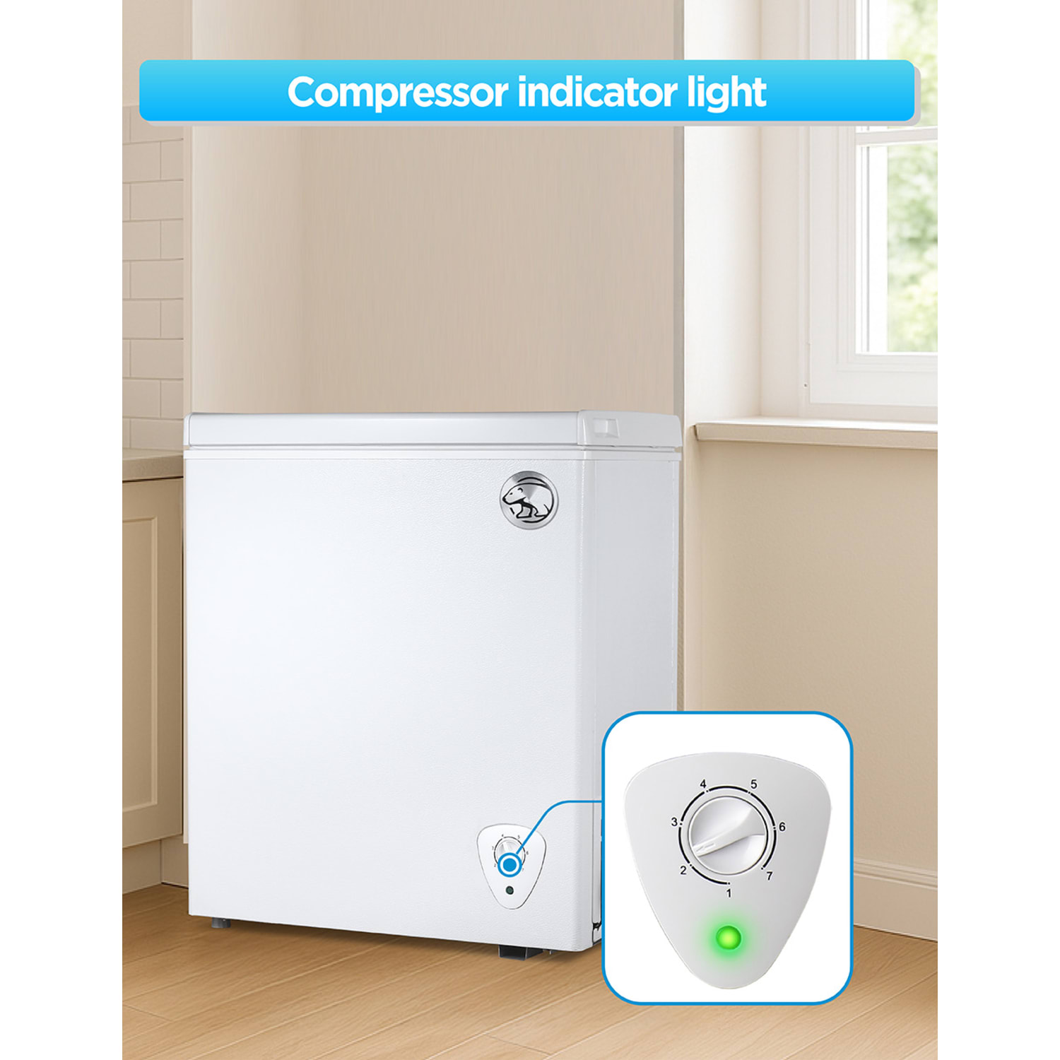 Commercial Cool Compact Chest Freezer, 2.8 Cu. Ft., White - Image 6