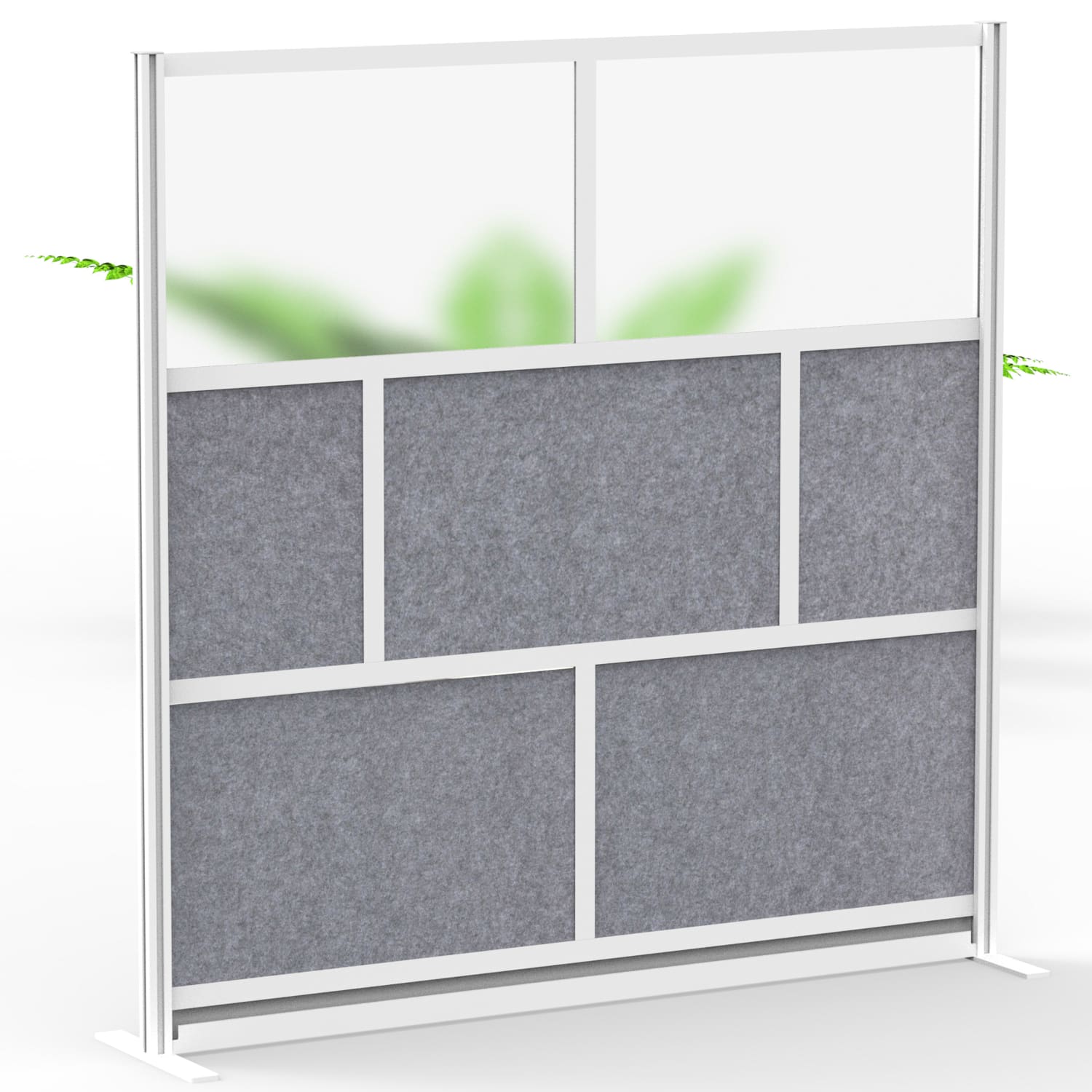 Luxor Modular Room Divider Wall System Starter Wall, 70in x 70in, Gray - Image 3