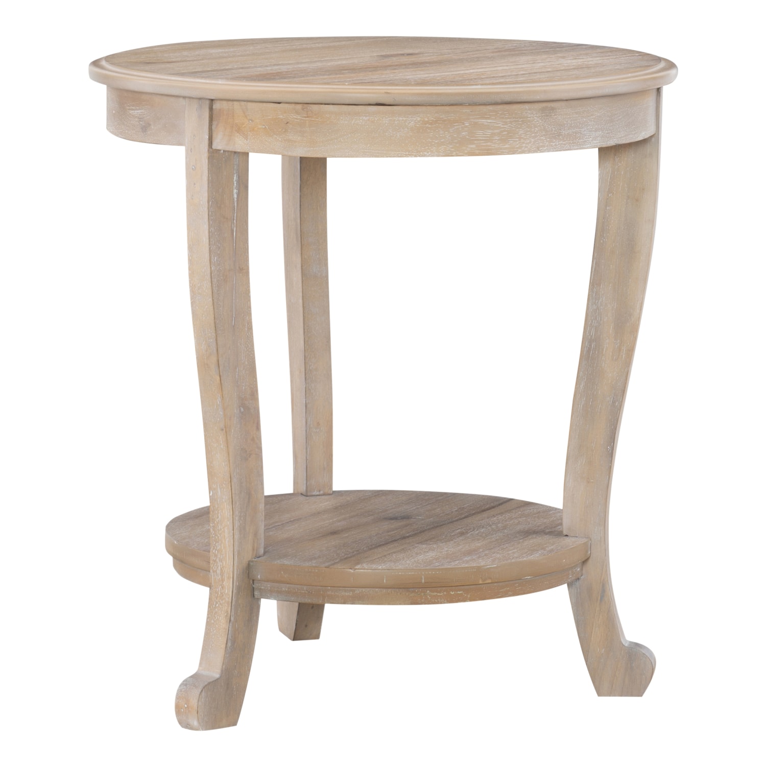 Powell Heller Side Table With Shelf, 24in x 22in, Natural - Image 3