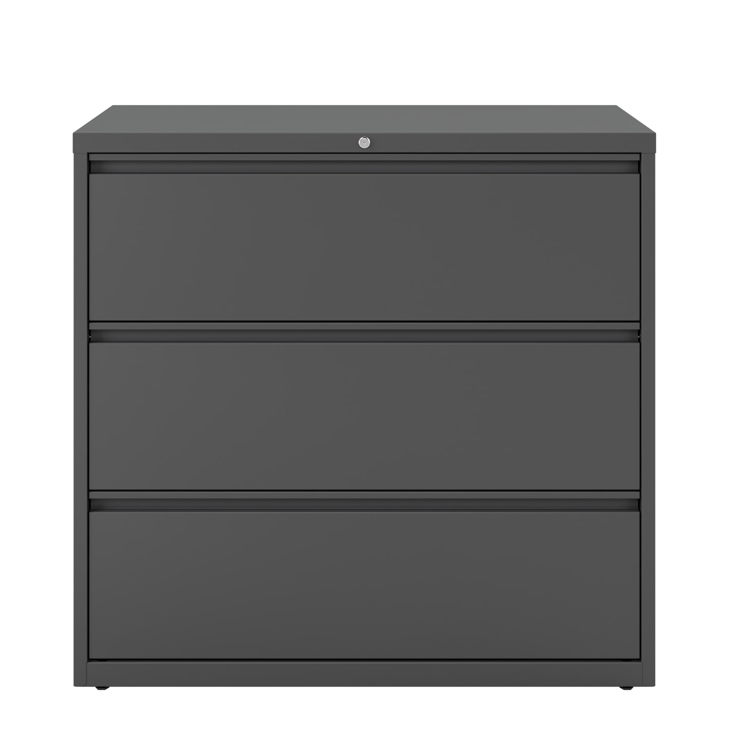 WorkPro 42inW x 18-5/8inD Lateral 3-Drawer File Cabinet, Charcoal - Image 3