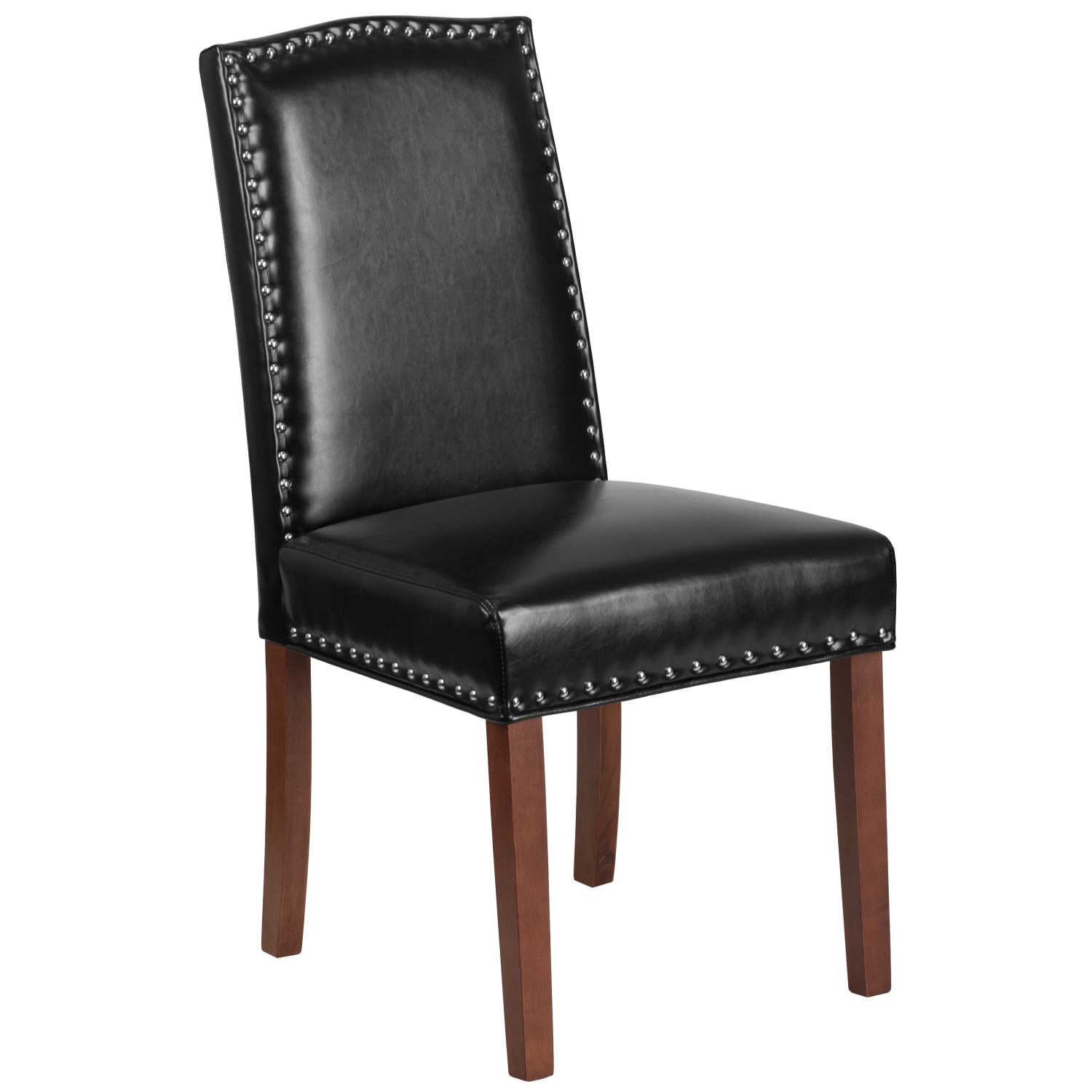 Flash Furniture Hercules Hampton Hill Parsons Chair With Nail Trim BlackWood Grain PopularChairscom