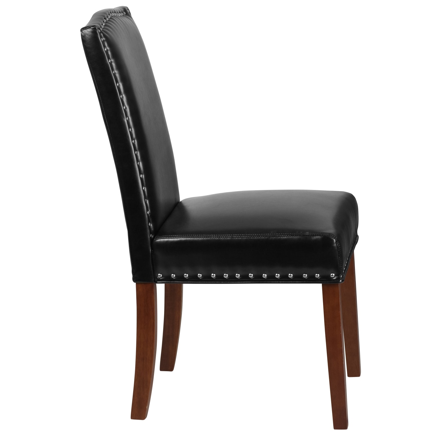 Flash Furniture Hercules Hampton Hill Parsons Chair With Nail Trim, Black/Wood Grain - Image 8