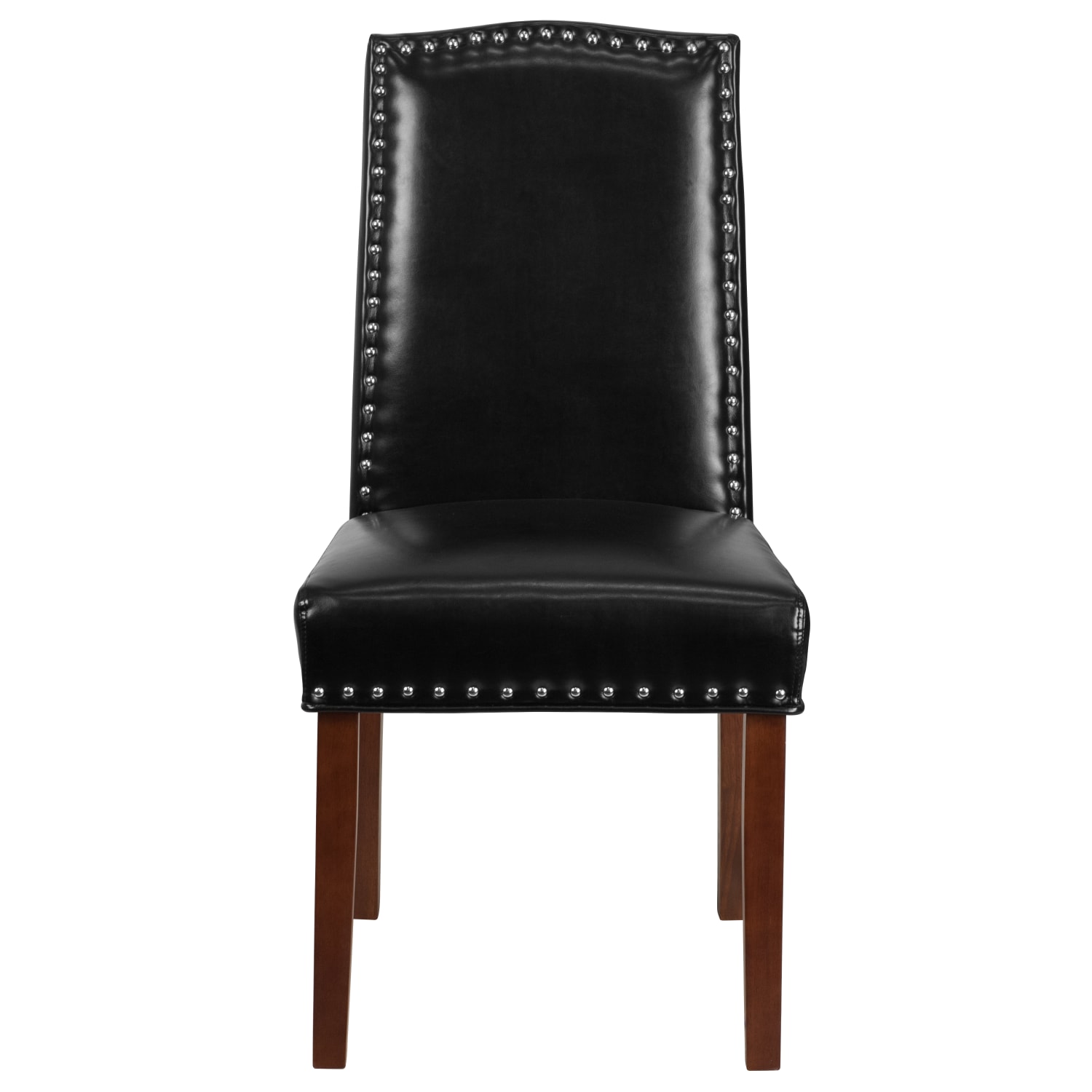 Flash Furniture Hercules Hampton Hill Parsons Chair With Nail Trim, Black/Wood Grain - Image 9