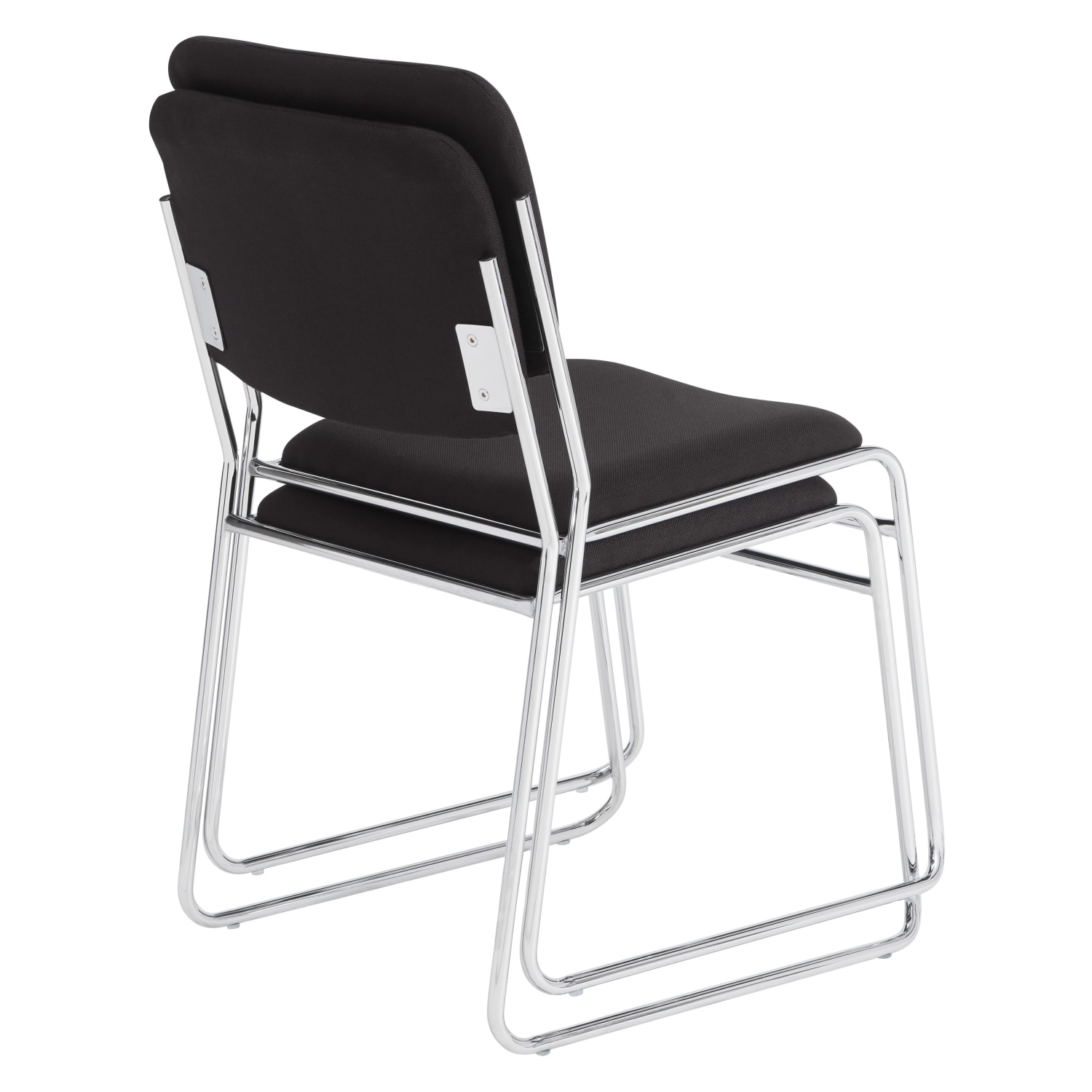 National Public Seating 8600 Padded Signature Stack Chairs BlackChrome Set Of 2 Chairs PopularChairscom