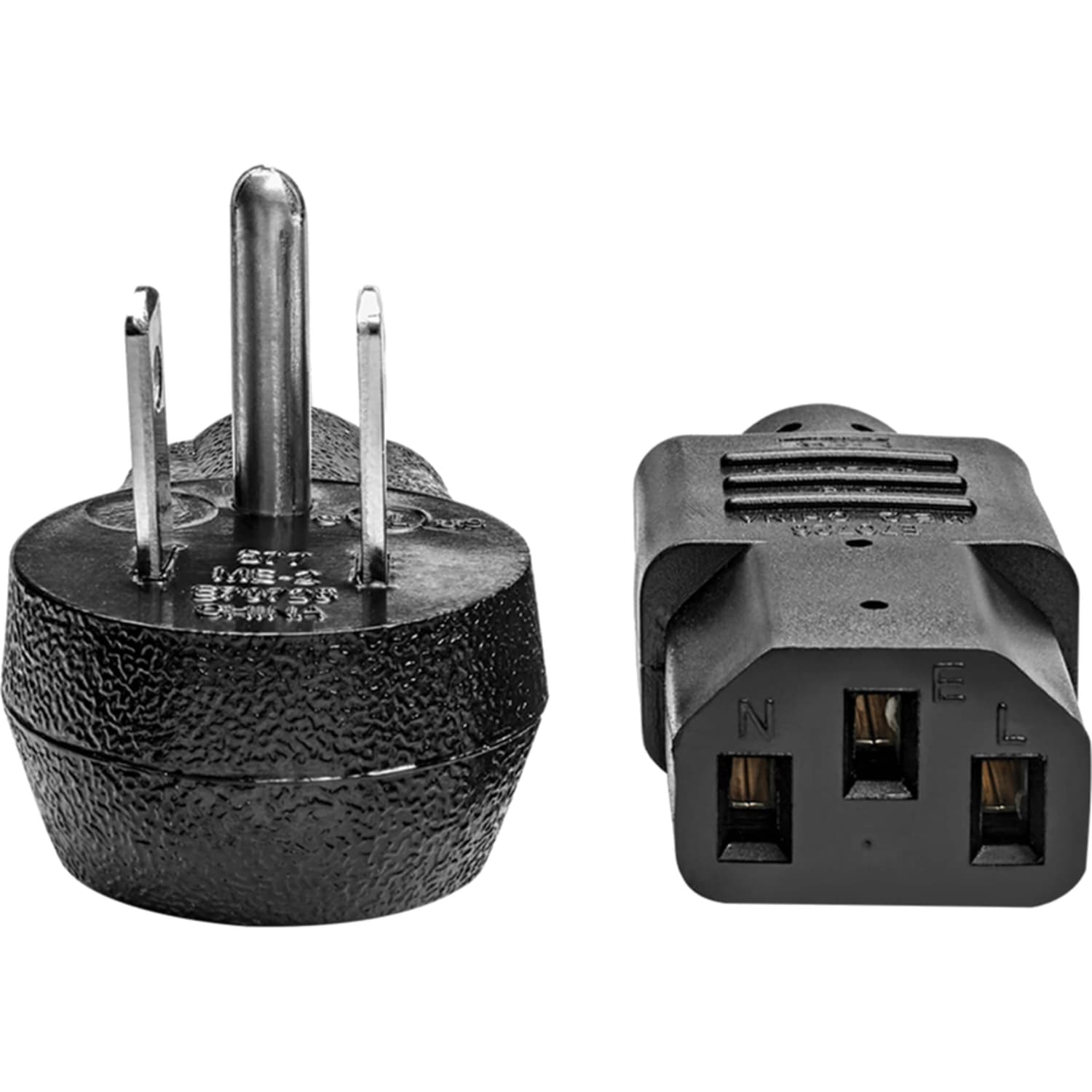 Eaton Tripp Lite Series Desktop Computer AC Power Cord, Right-Angle NEMA 5-15P to C13 - 10A, 125V, 18 AWG, 15 ft. (4.57 m), Black - Power cable - NEMA 5-15P right-angled to power IEC 60320 C13 - 125 V - 10 A - 15 ft - black - North America - Image 4