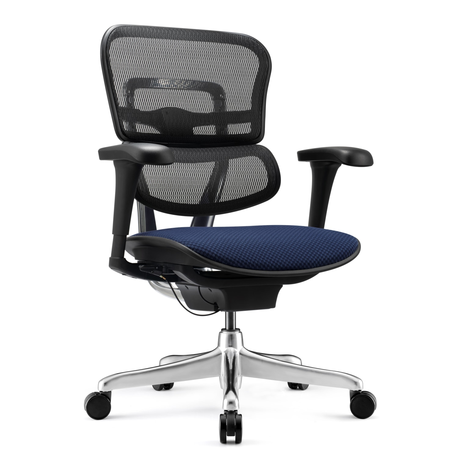 WorkPro 12000 V2 Series Ergonomic Mesh/Fabric High-Back Office Chair, Navy/Black, BIFMA Compliant - Image 3