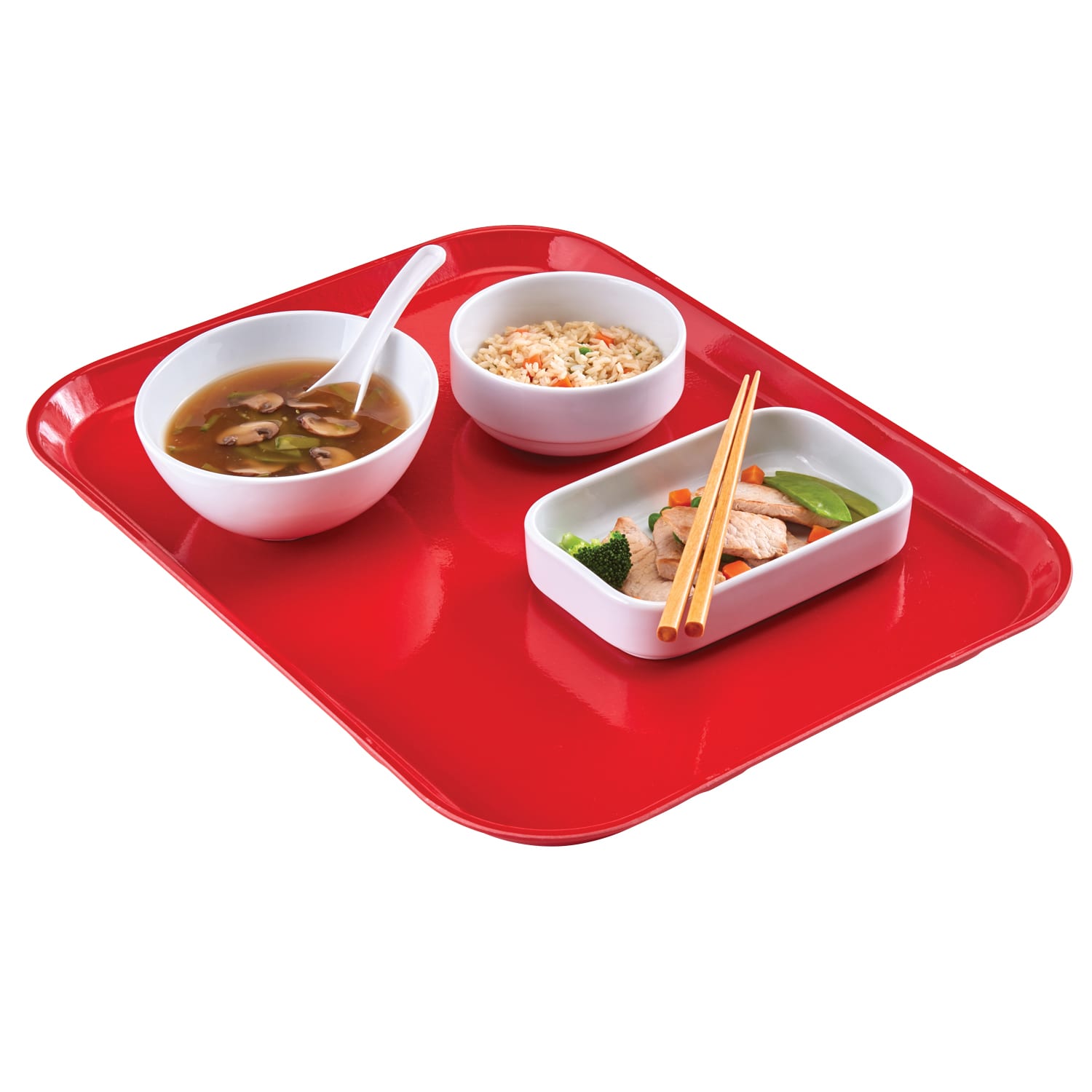 Cambro Camtray Rectangular Serving Trays, 15in x 20-1/4in, Cambro Red, Pack Of 12 Trays - Image 4