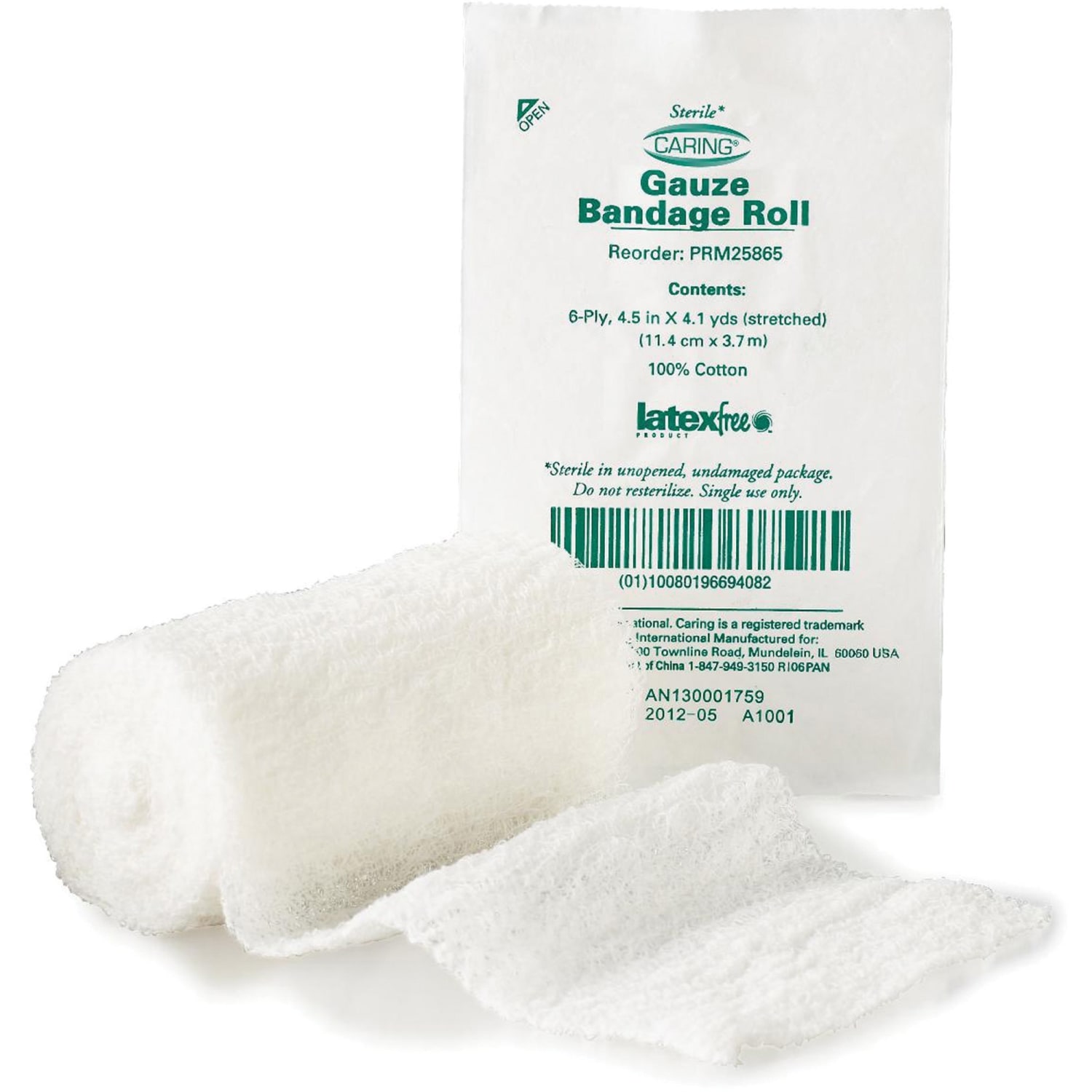 Medline Gauze Bandage Roll, 4 1/2in x 4 Yd., 6-Ply, Box Of 100 - Image 3