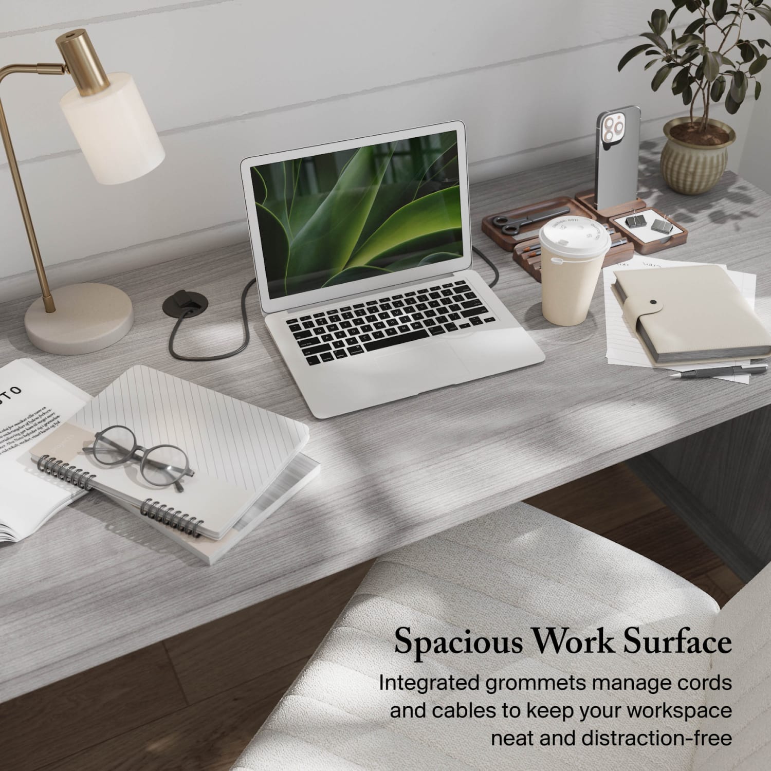 Bush Furniture Somerset Office 72inW Computer Desk With Drawers, Platinum Gray, Standard Delivery - Image 5