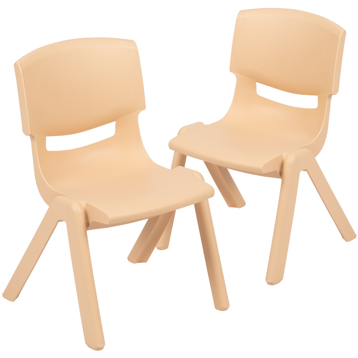 Flash Furniture Plastic Stackable School Chairs With 12in Seat Height, Natural, Set Of 2 Chairs - Image 4