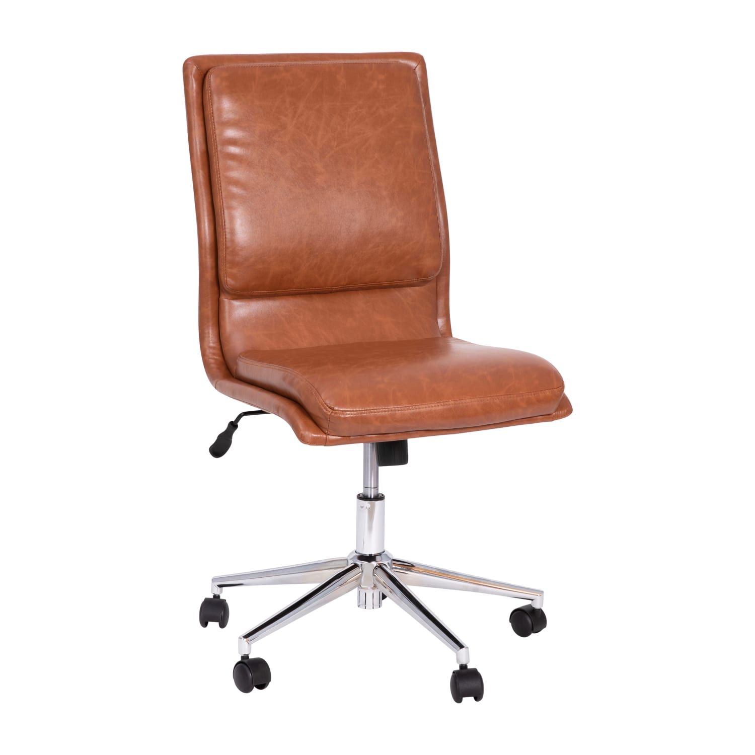 Flash Furniture Madigan Faux Leather Mid Back Armless Swivel Task Office Chair Brown PopularChairscom