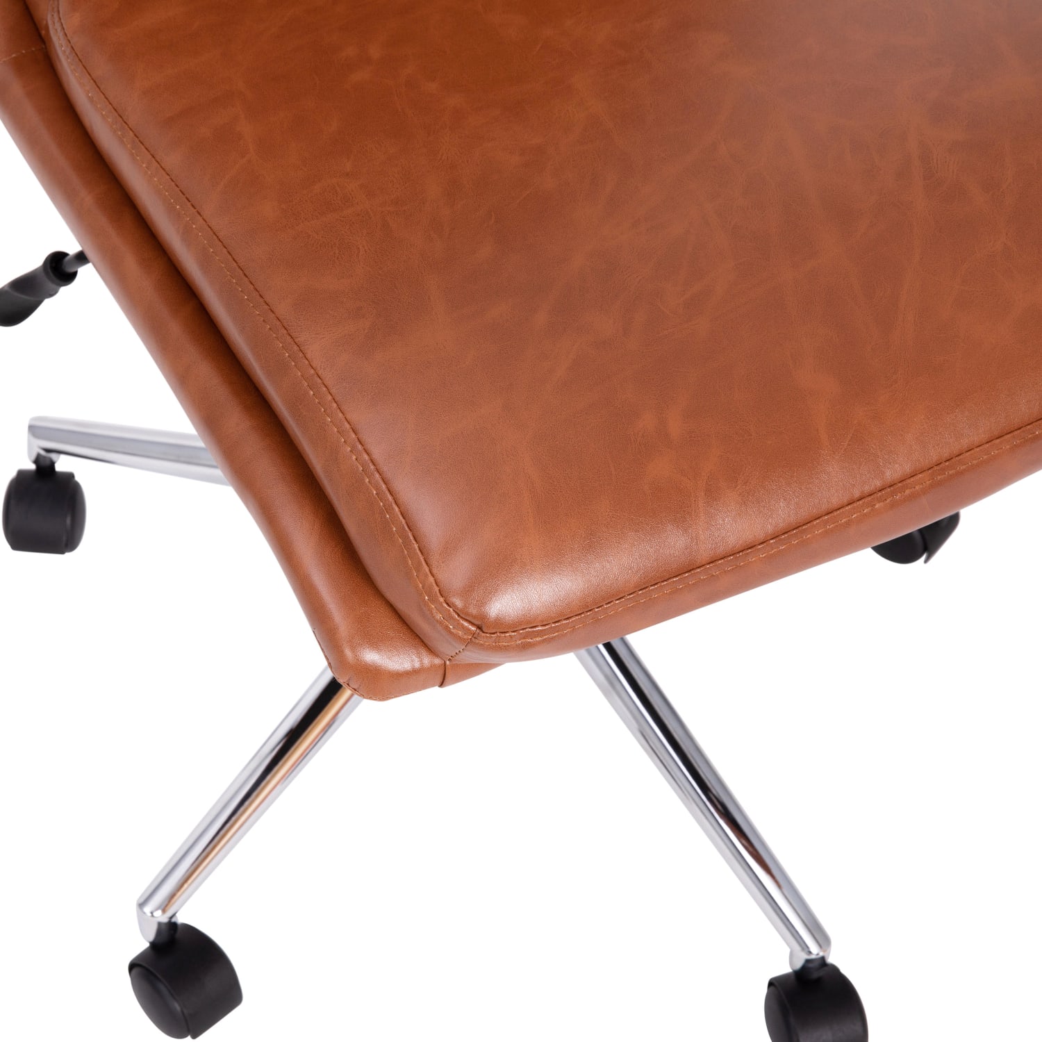 Flash Furniture Madigan Faux Leather Mid Back Armless Swivel Task Office Chair Brown PopularChairscom