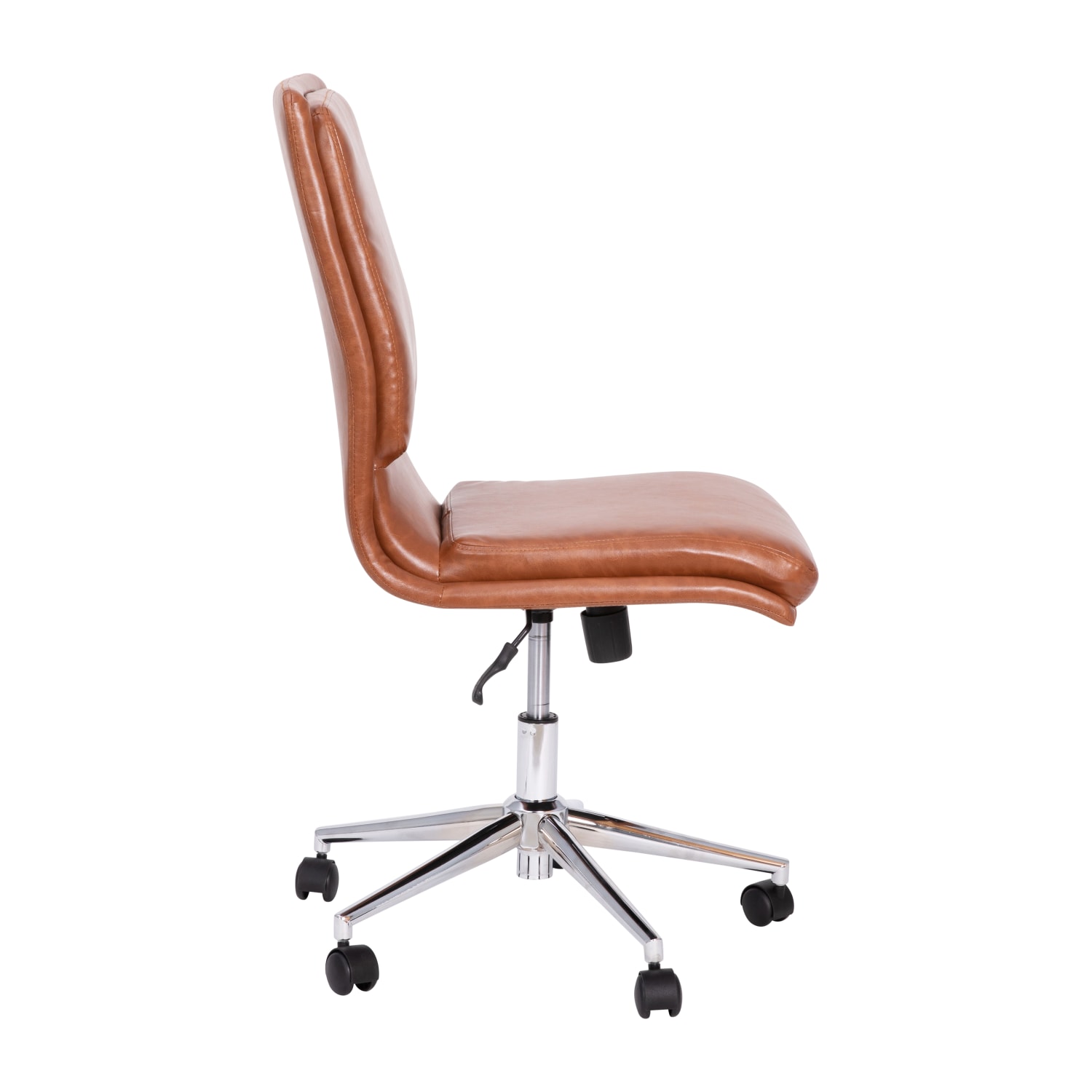 Flash Furniture Madigan Faux Leather Mid Back Armless Swivel Task Office Chair Brown PopularChairscom