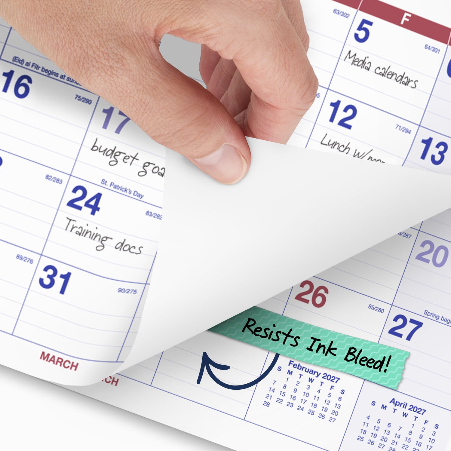 AT-A-GLANCE 2027 Move-A-Page Three Month Wall Calendar, Large, 12in x 27in - Image 4