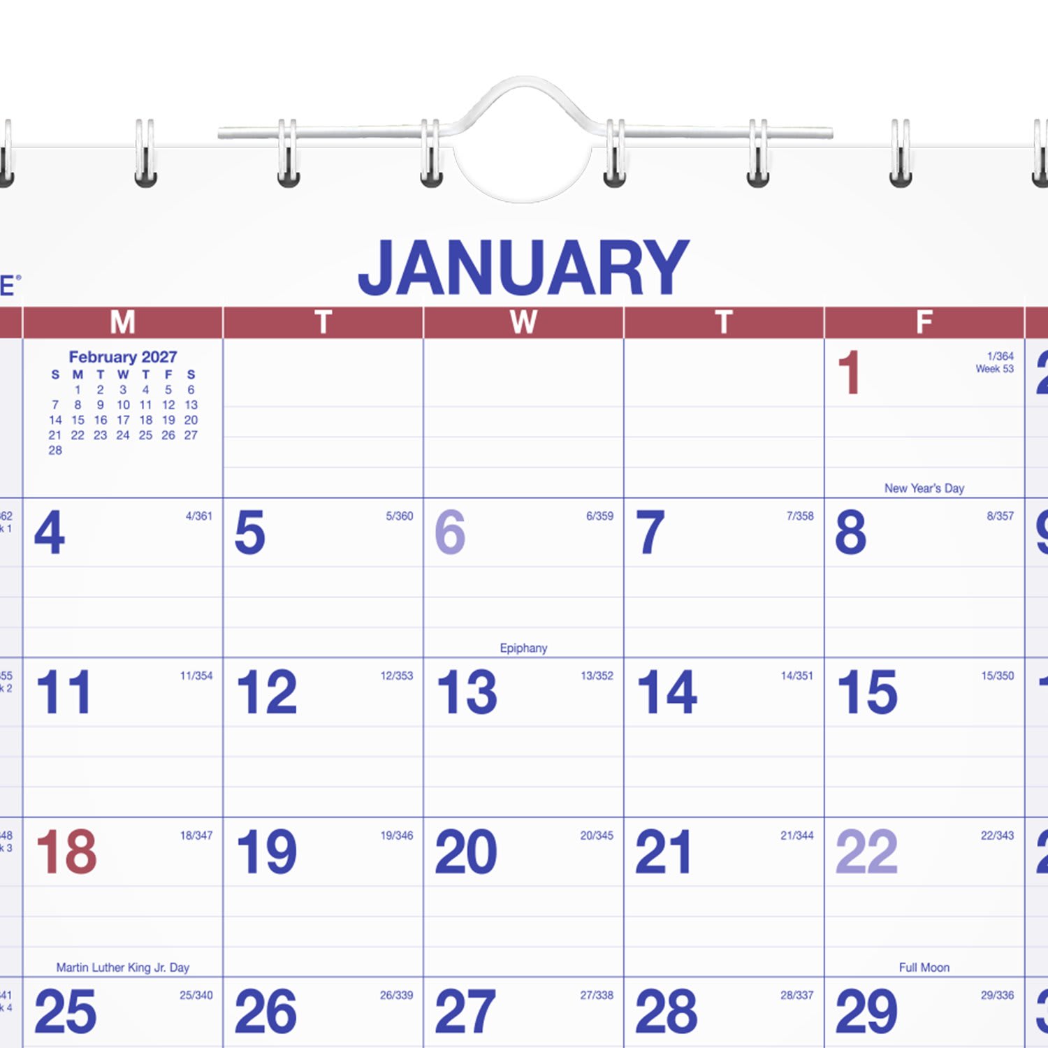 AT-A-GLANCE 2027 Move-A-Page Three Month Wall Calendar, Large, 12in x 27in - Image 6